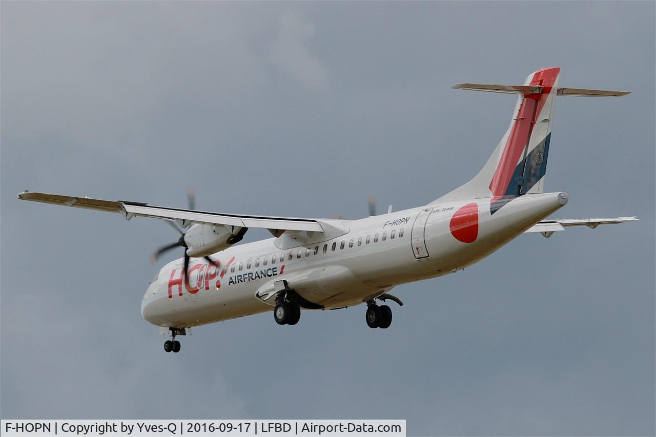 F-HOPN, 2015 ATR 72-600 C/N 1288, ATR 72-600, On final rwy 29, Bordeaux Mérignac airport (LFBD-BOD)