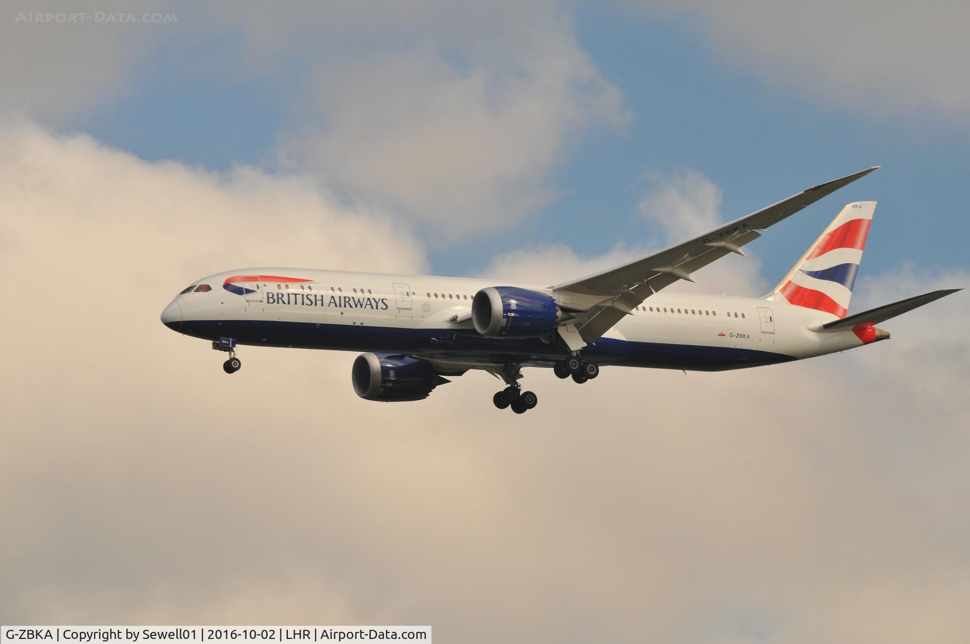 G-ZBKA, 2015 Boeing 787-9 Dreamliner C/N 38616, Landing at LHR