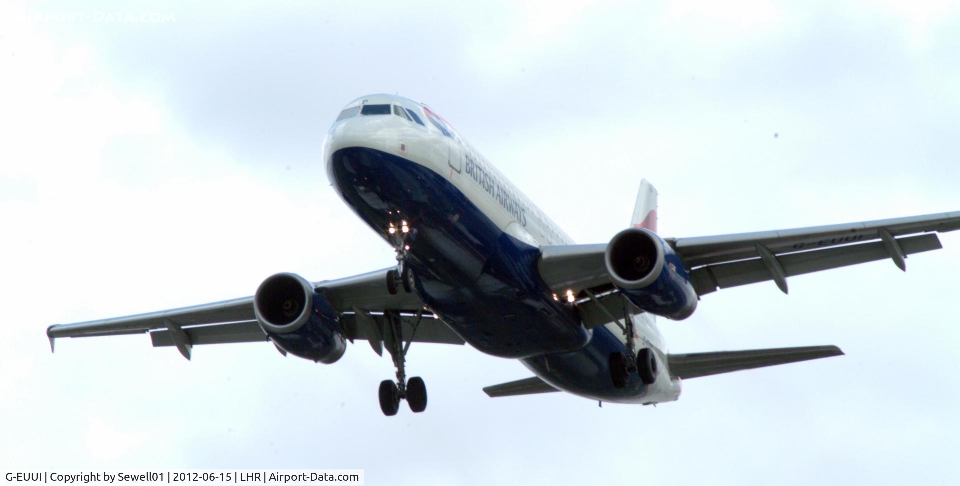 G-EUUI, 2002 Airbus A320-232 C/N 1871, Landing at LHR