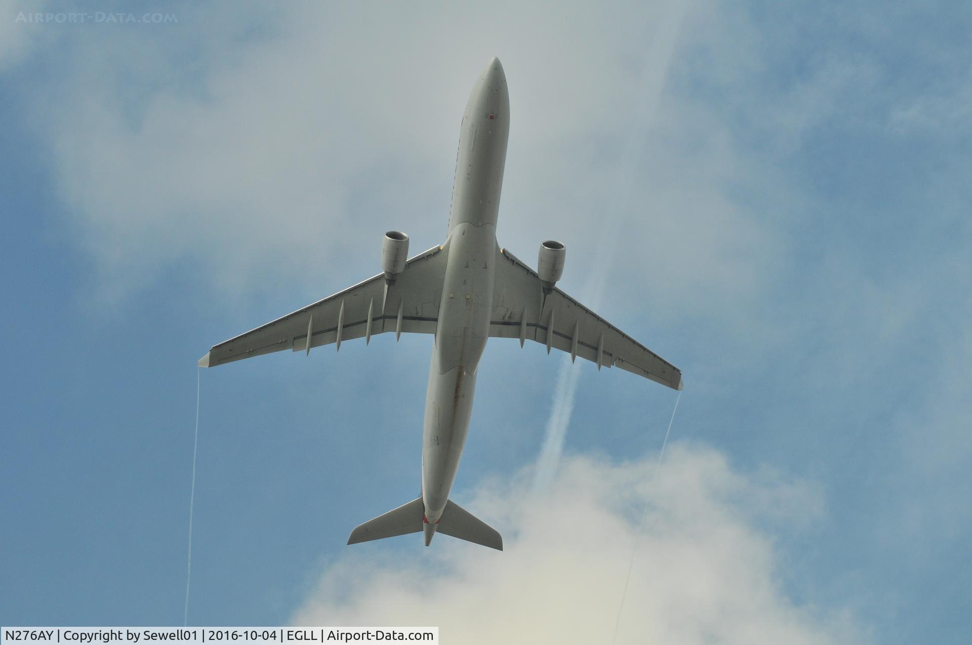 N276AY, 2000 Airbus A330-323 C/N 375, Leaving LHR