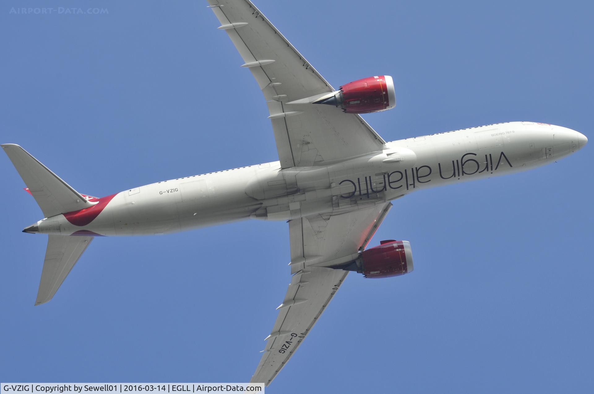G-VZIG, 2015 Boeing 787-9 Dreamliner Dreamliner C/N 37969, Leaving LHR