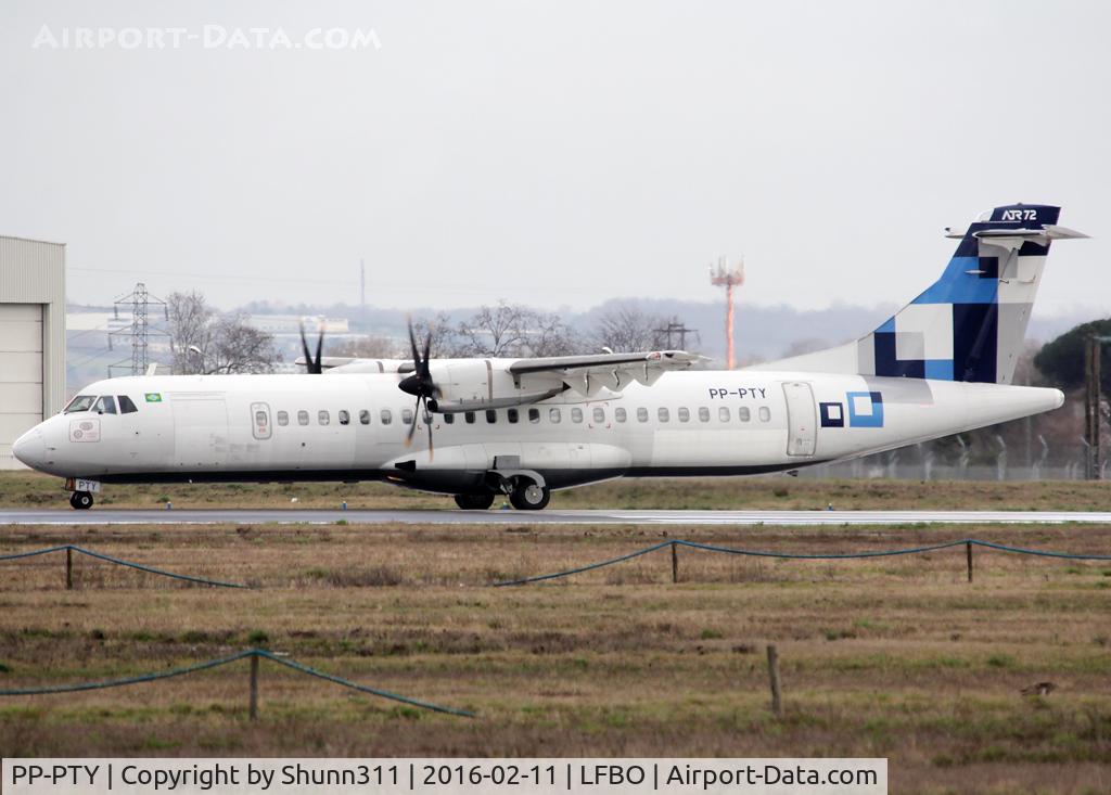 PP-PTY, 2010 ATR 72-212A C/N 911, Ready for ferry flight to BLL after a night stop. TRIP titles removed on return to lessor...