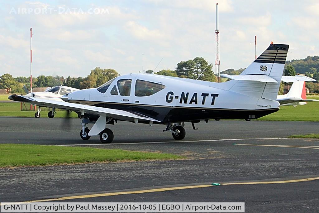 G-NATT, 1979 Rockwell Commander 114A C/N 14538, Visiting Aircraft to EGBO. EX:-N5921N.