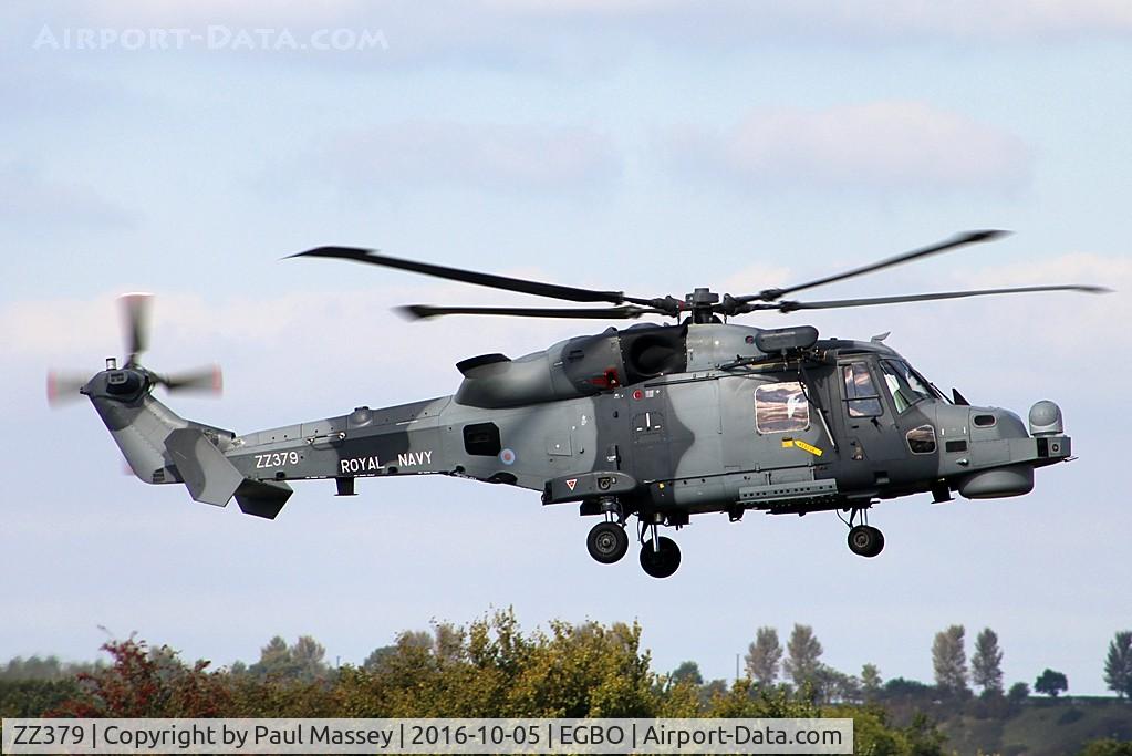 ZZ379, 2013 AgustaWestland AW-159 Wildcat HMA.2 C/N 498, Visitor to EGBO. Royal Navy.