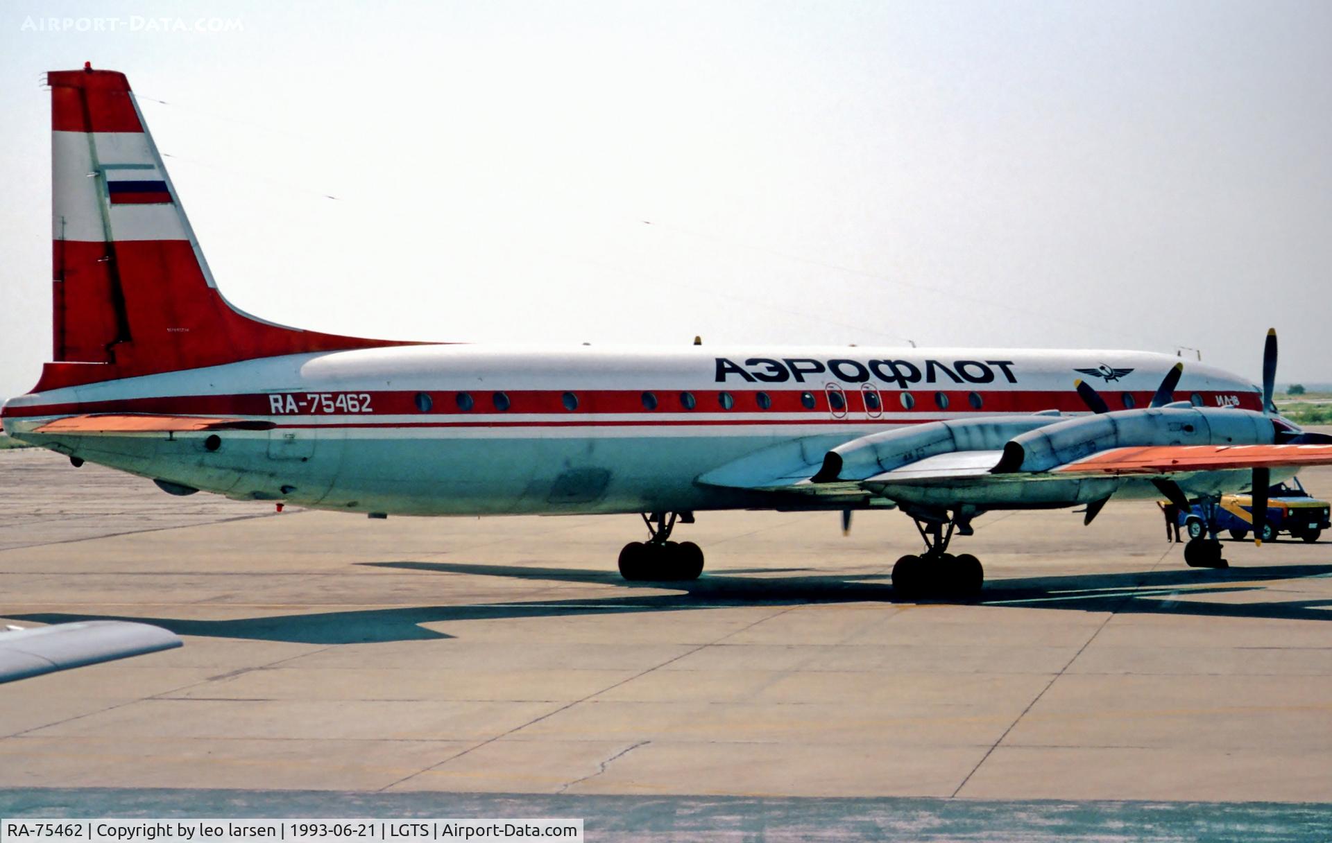 RA-75462, 1967 Ilyushin Il-18DORR C/N 187010304, SKG Thassaloniki 22.6.93