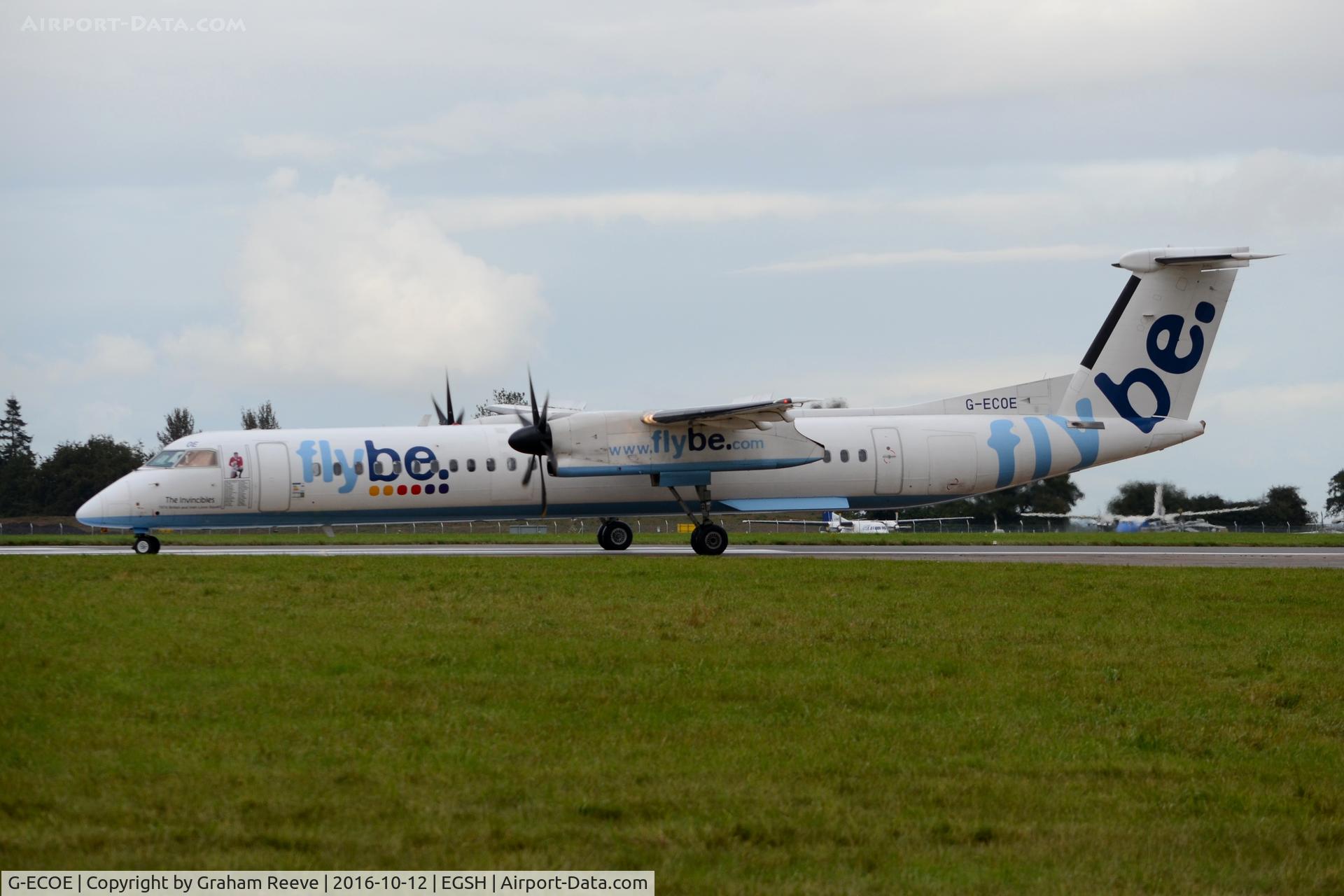 G-ECOE, 2008 De Havilland Canada DHC-8-402Q Dash 8 C/N 4212, Now with new nose art.