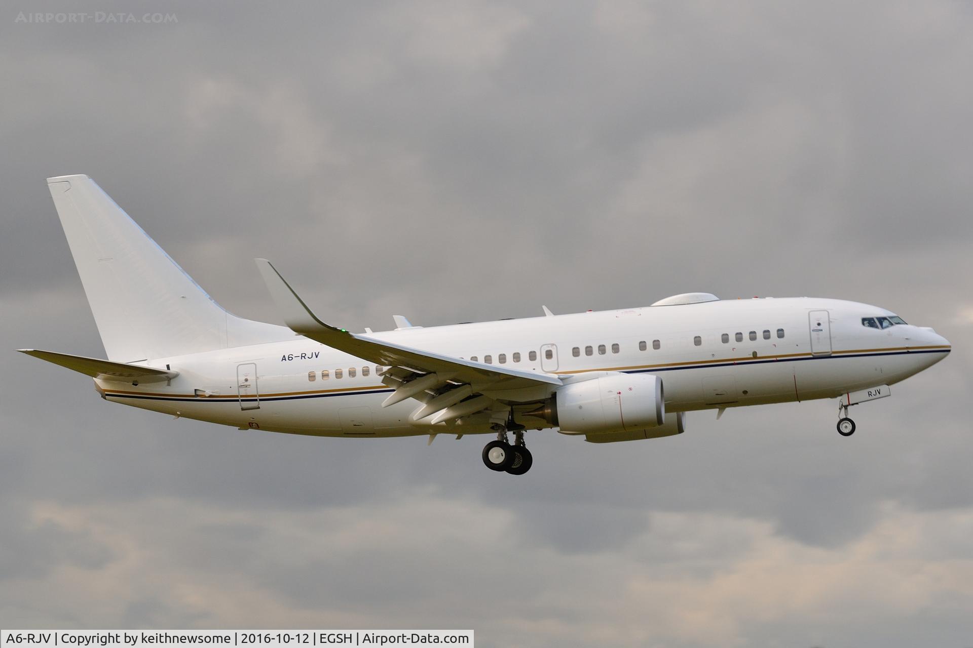 A6-RJV, Boeing 737-77W BBJ C/N 62467/5564, Returning from air test.