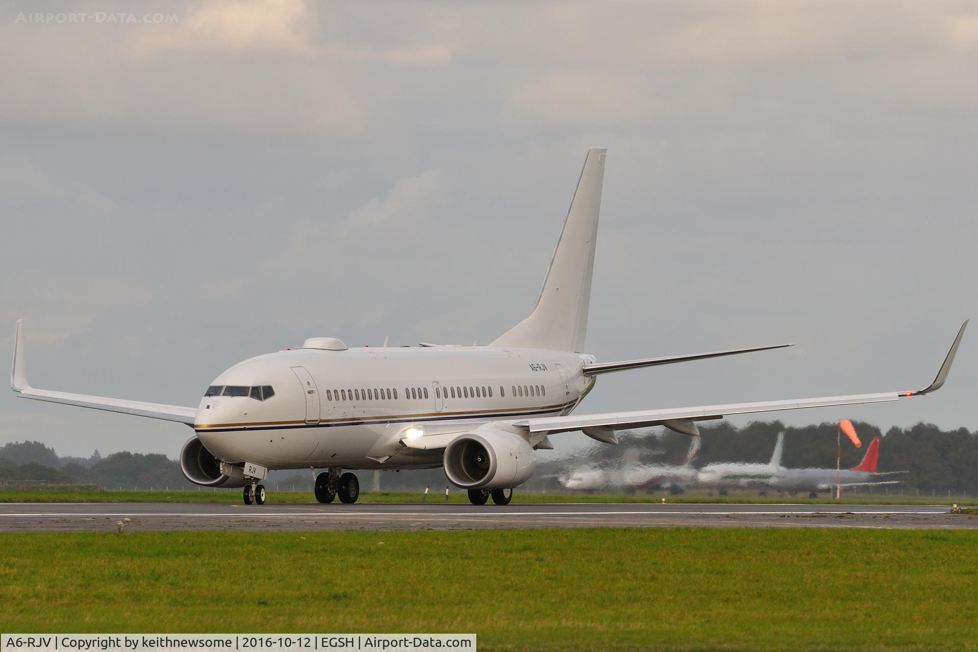A6-RJV, Boeing 737-77W BBJ C/N 62467/5564, Leaving for air test.