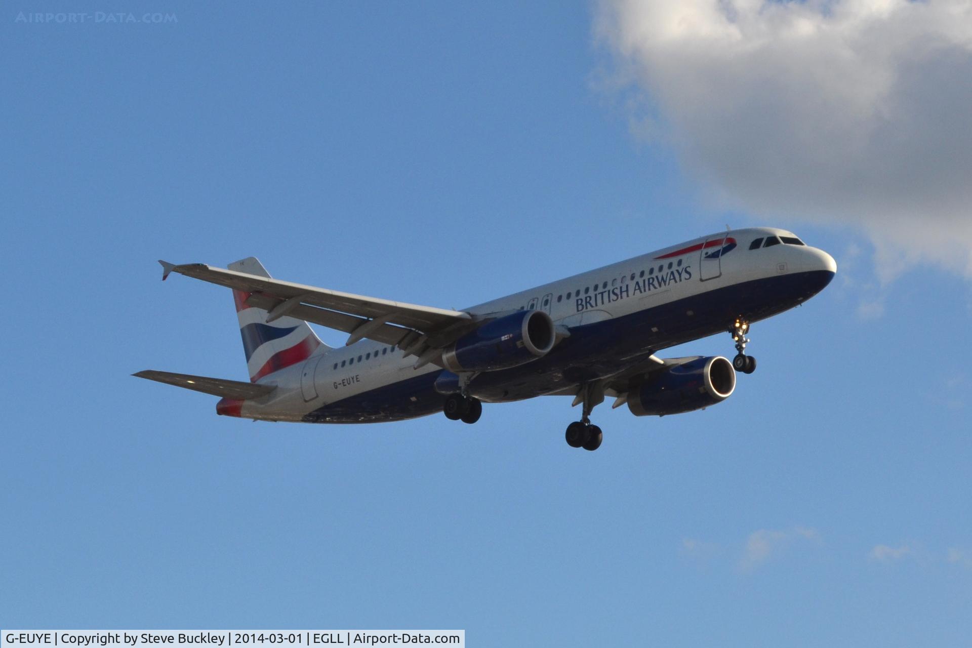 G-EUYE, 2009 Airbus A320-232 C/N 3912, British Airways Airbus A320-232 G-EUYE on approach to London Heathrow
