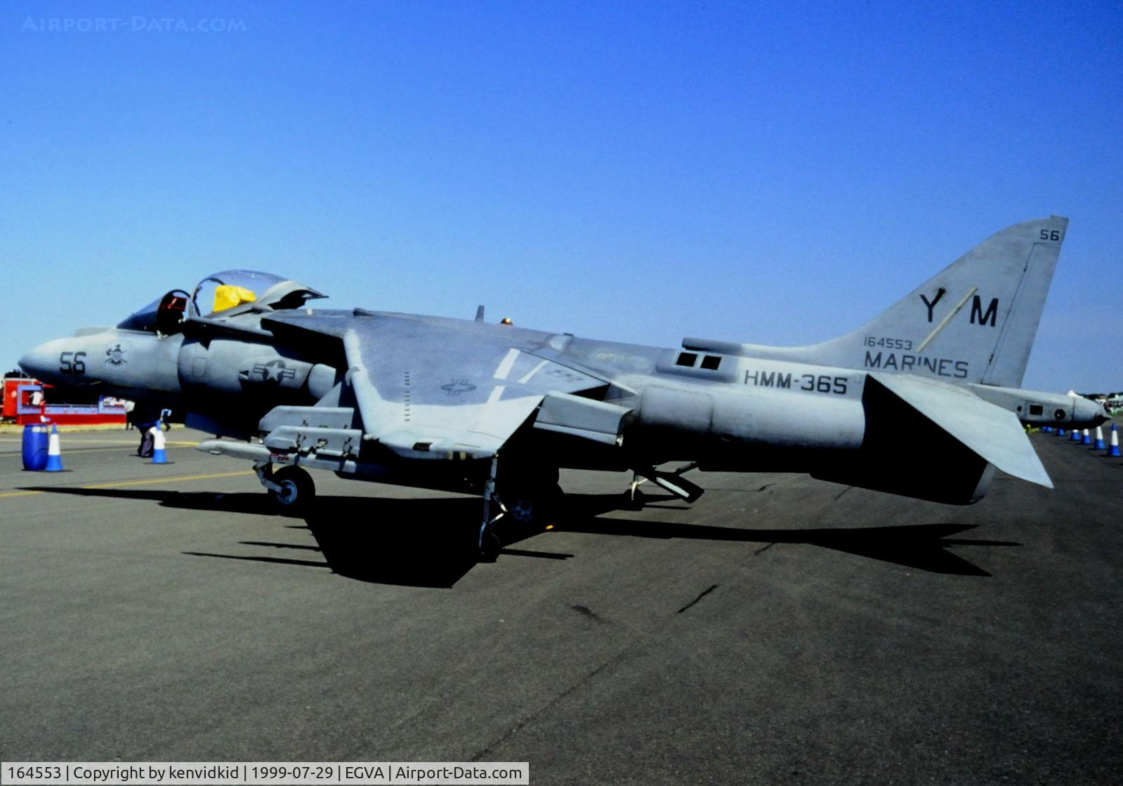 164553, McDonnell Douglas AV-8B+ Harrier II C/N 238, On static display at the 1999 RIAT.