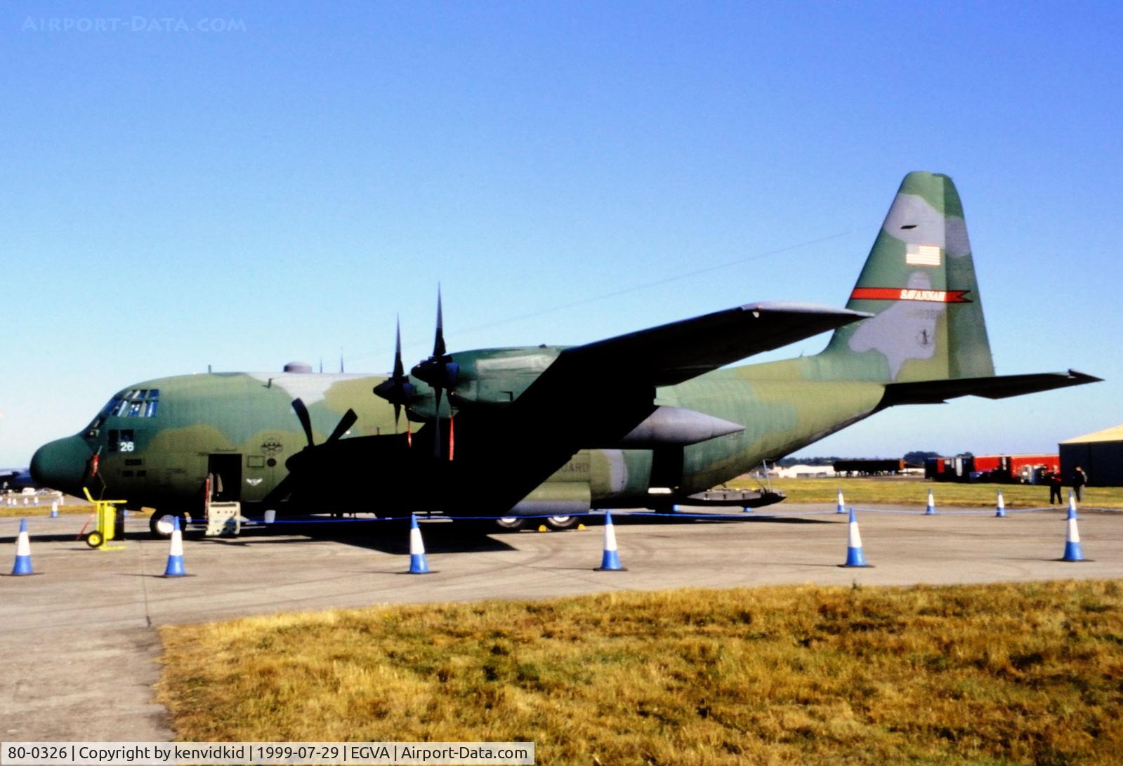 80-0326, 1980 Lockheed C-130H-LM Hercules C/N 382-4909, On static display at the 1999 RIAT.
Georgia ANG.