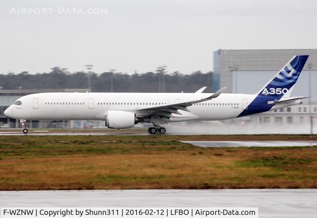 F-WZNW, 2013 Airbus A350-941 C/N 004, C/n 0004 - Taking off for storage @ LFBT/LDE... Qatar Airways logo on fuselage removed...