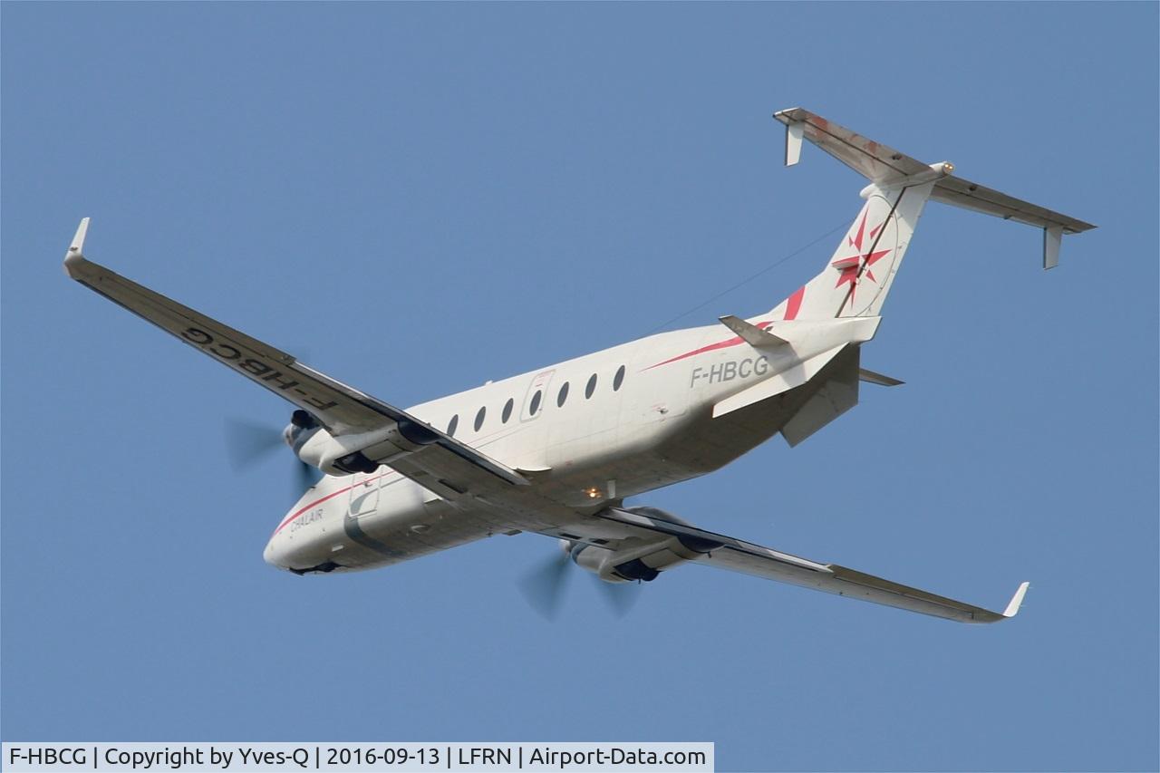 F-HBCG, 1993 Beech 1900D C/N UE-70, Beech 1900D, Take off rwy 28, Rennes-St Jacques  airport (LFRN-RNS)