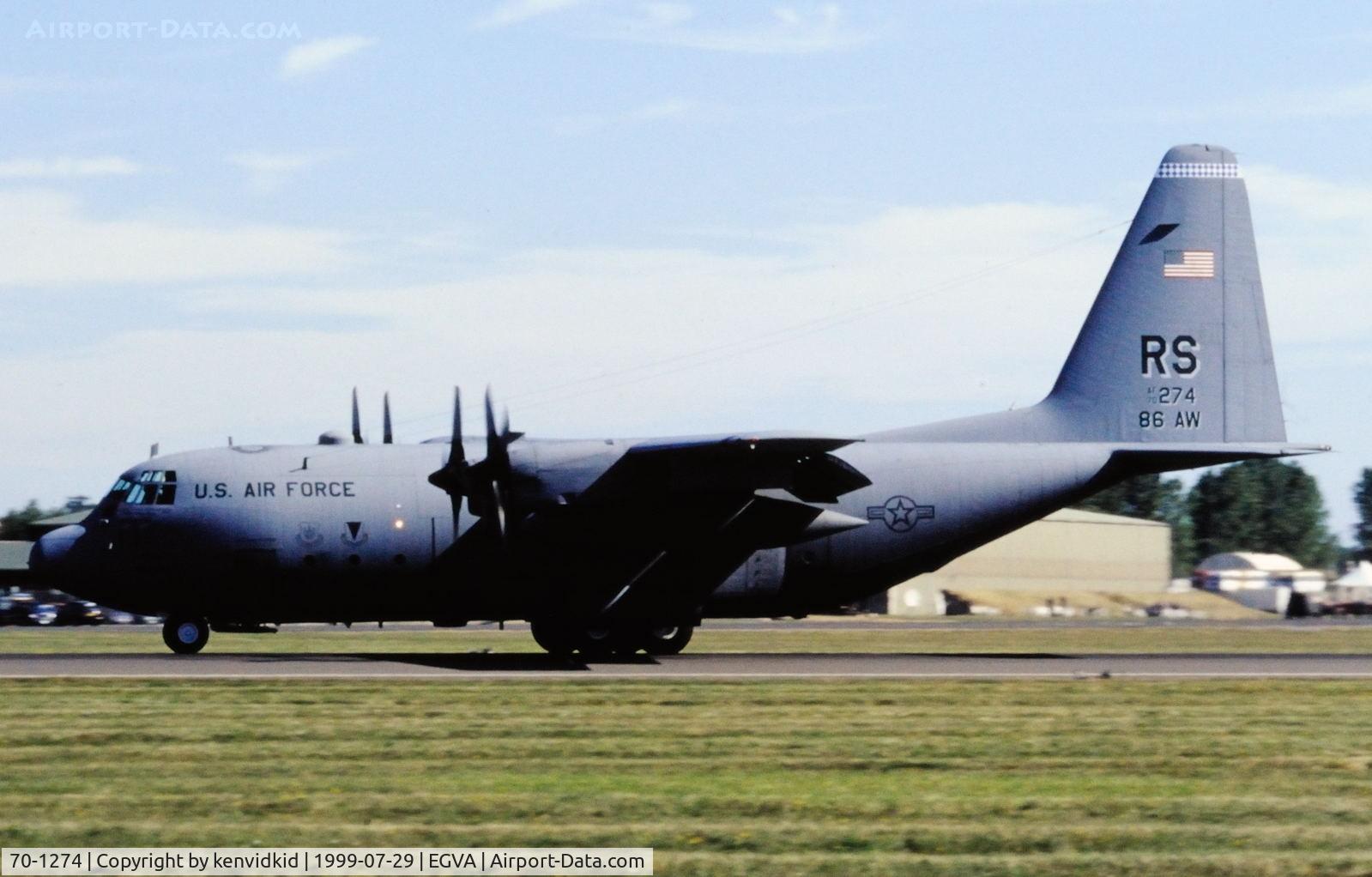 70-1274, 1970 Lockheed C-130E Hercules C/N 382-4429, Arriving at the 1999 RIAT.