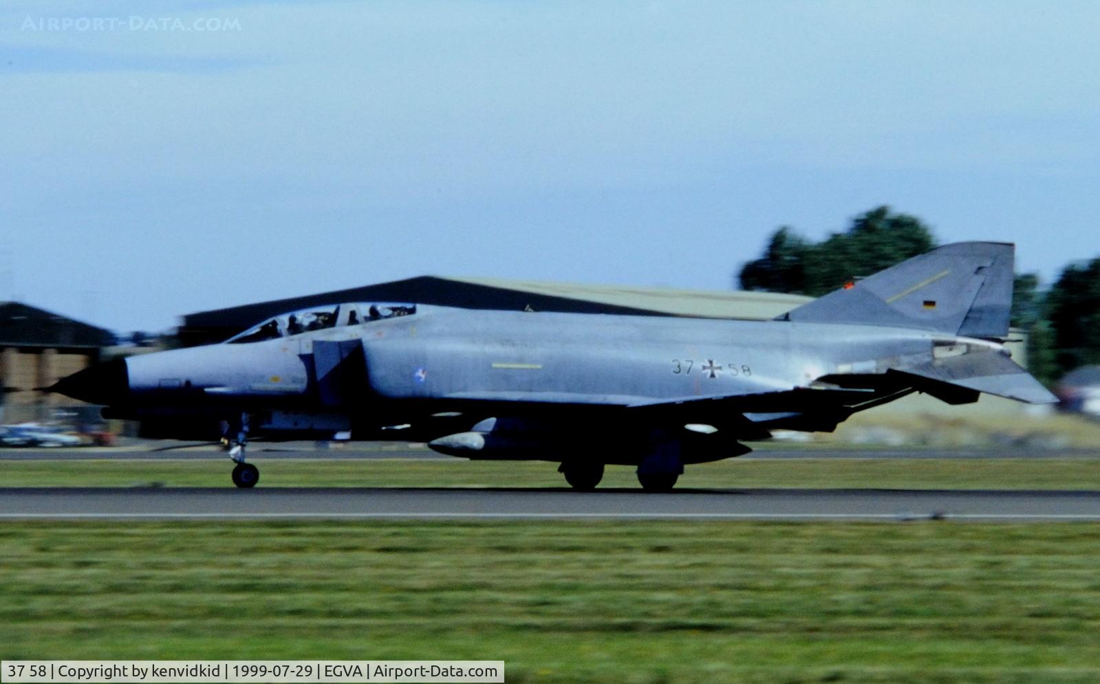 37 58, 1972 McDonnell Douglas F-4F Phantom II C/N 4490, Arriving at the 1999 RIAT.