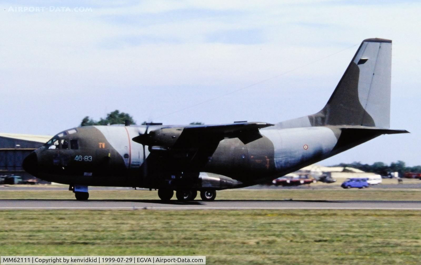 MM62111, Aeritalia G-222TCM C/N 4016, Arriving at the 1999 RIAT.