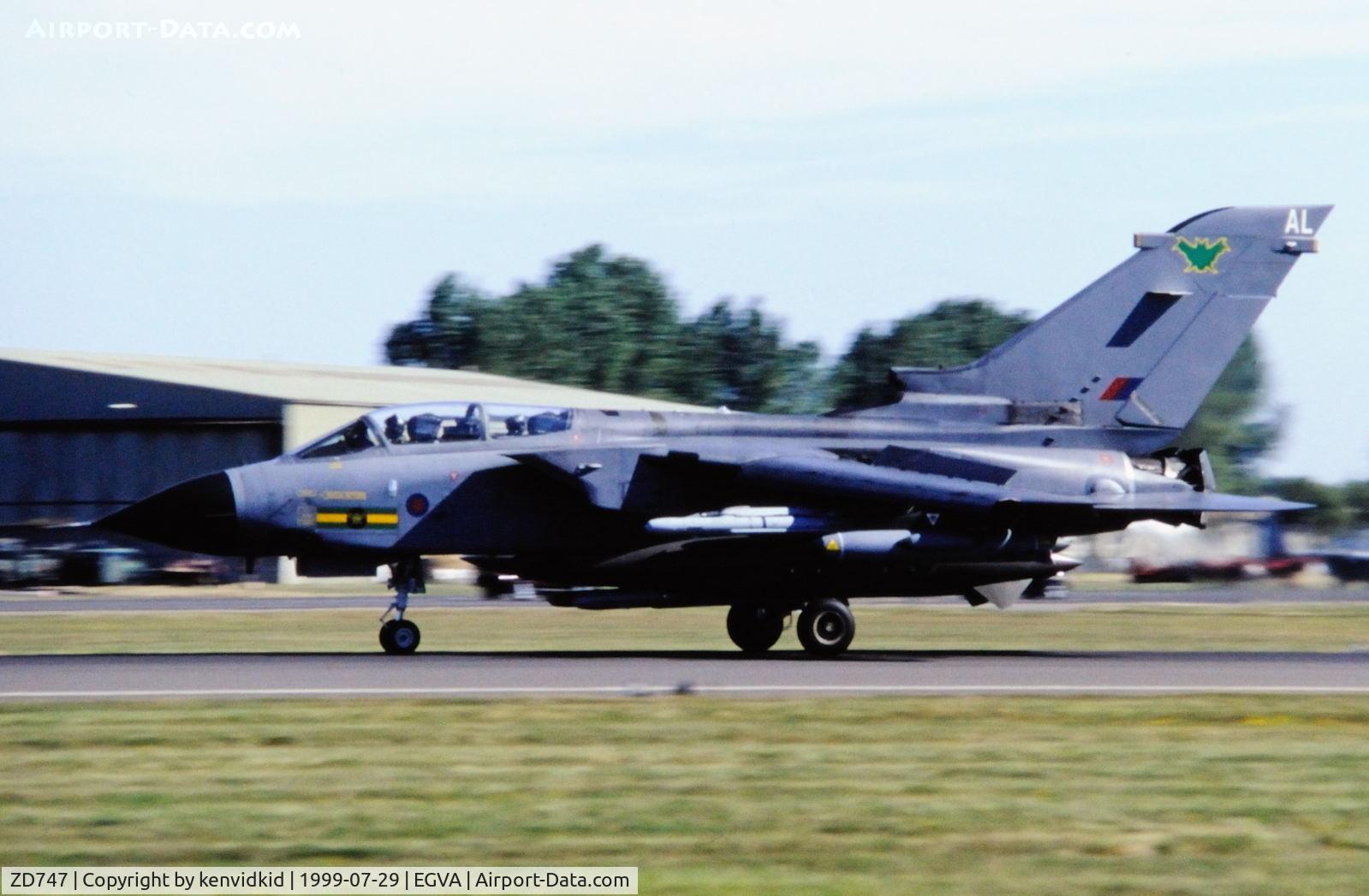 ZD747, 1984 Panavia Tornado GR.1 C/N 379/BS128/3175, Arriving at the 1999 RIAT.