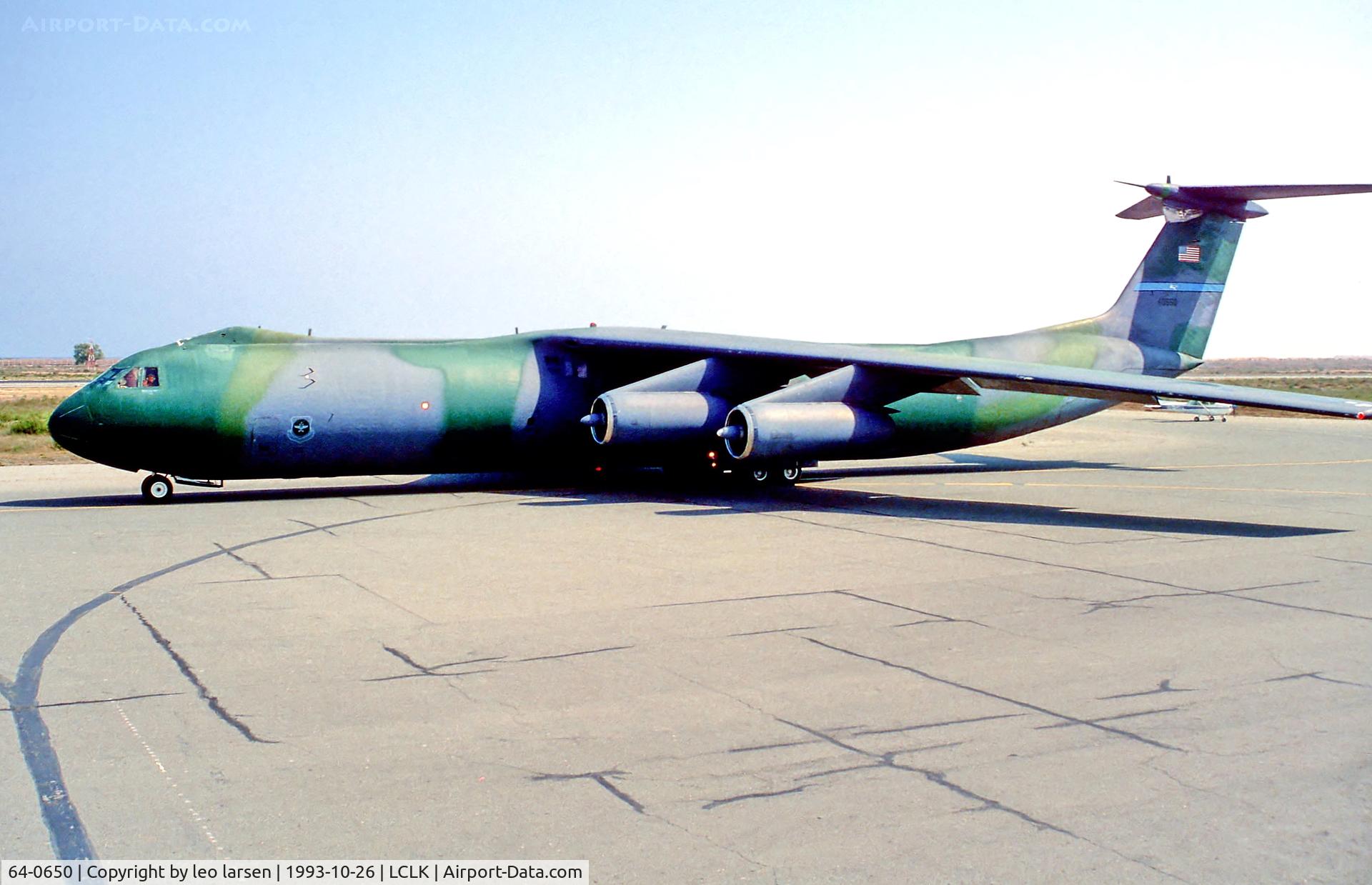 64-0650, 1966 Lockheed C-141B Starlifter C/N 300-6063, Larnaca 26.7.93. A/C now B/U 2012
