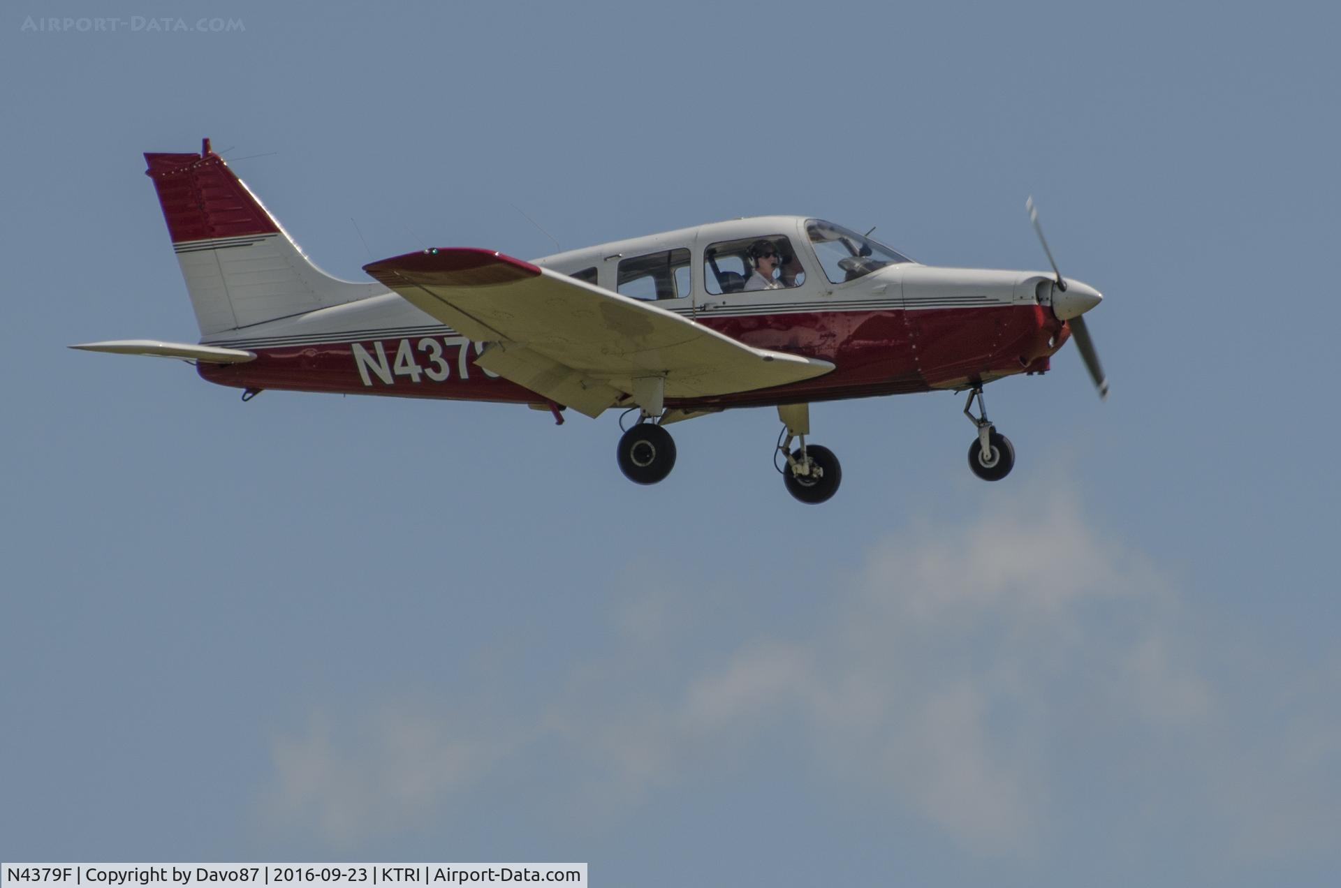 N4379F, 1976 Piper PA-28-151 C/N 28-7715029, On short final about to land at Tri-Cities Airport (KTRI).