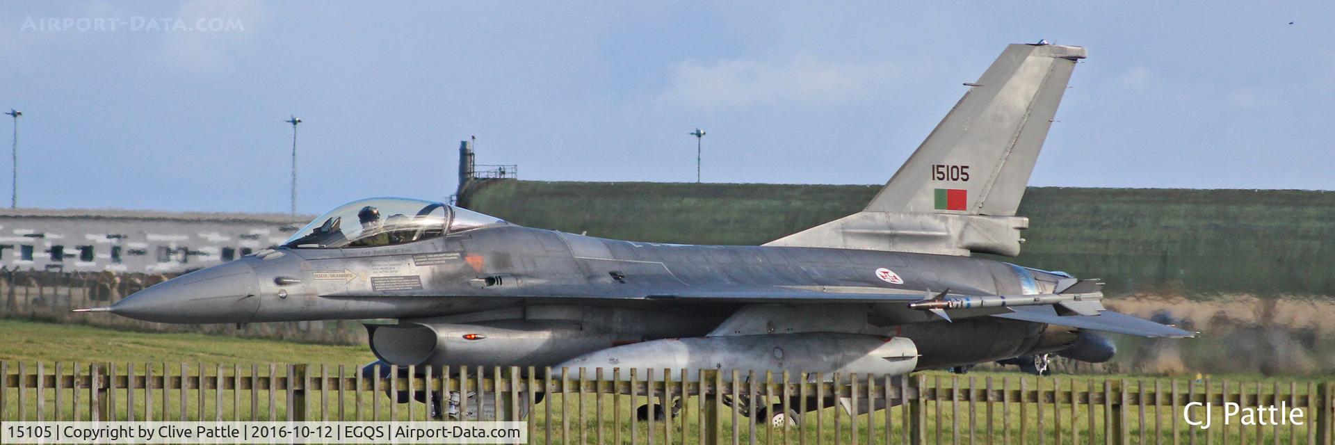 15105, Lockheed F-16AM Fighting Falcon C/N AA-5, In action at RAF Lossiemouth EGQS during Exercise Joint Warrior 16-2