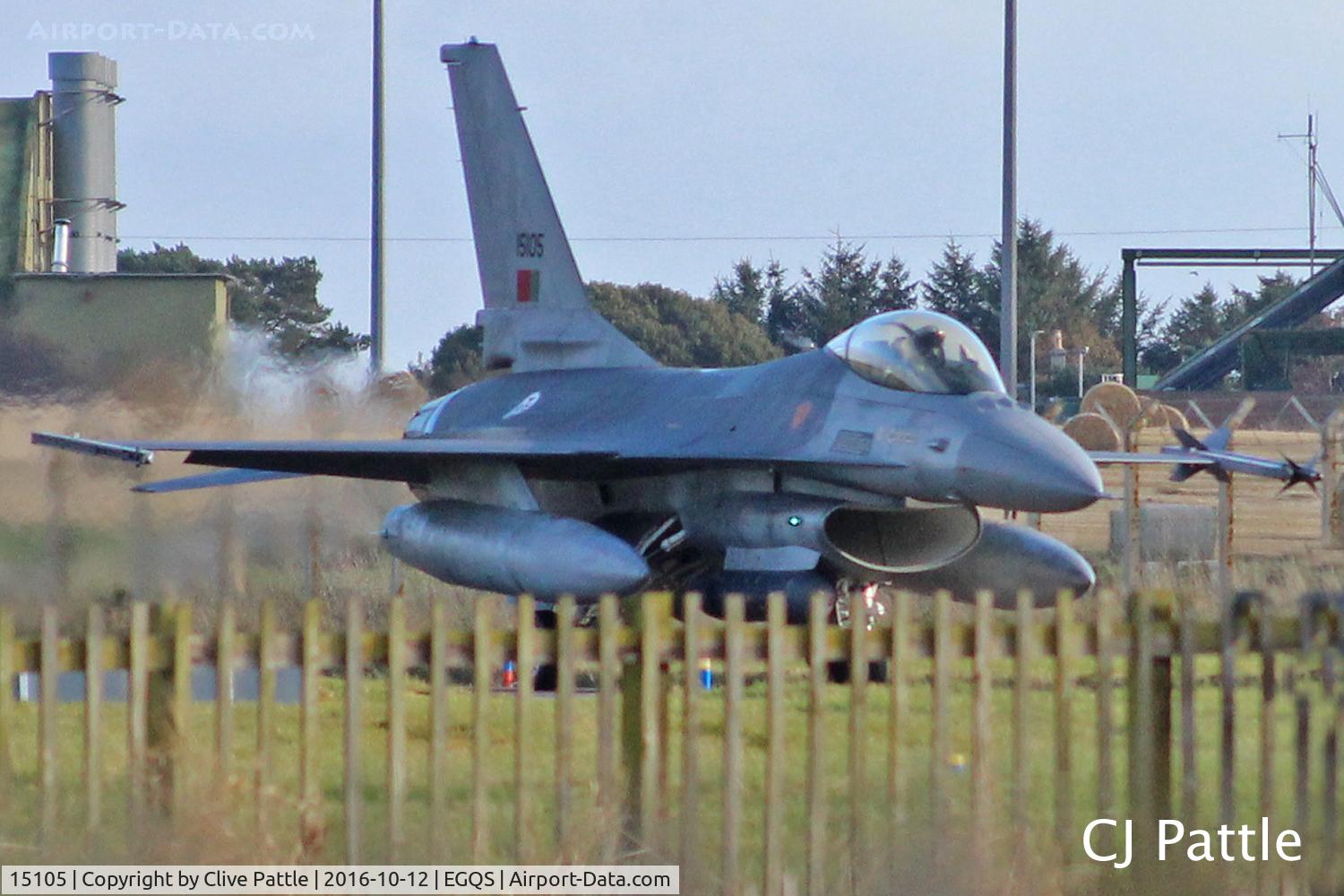 15105, Lockheed F-16AM Fighting Falcon C/N AA-5, In action at RAF Lossiemouth EGQS during Exercise Joint Warrior 16-2