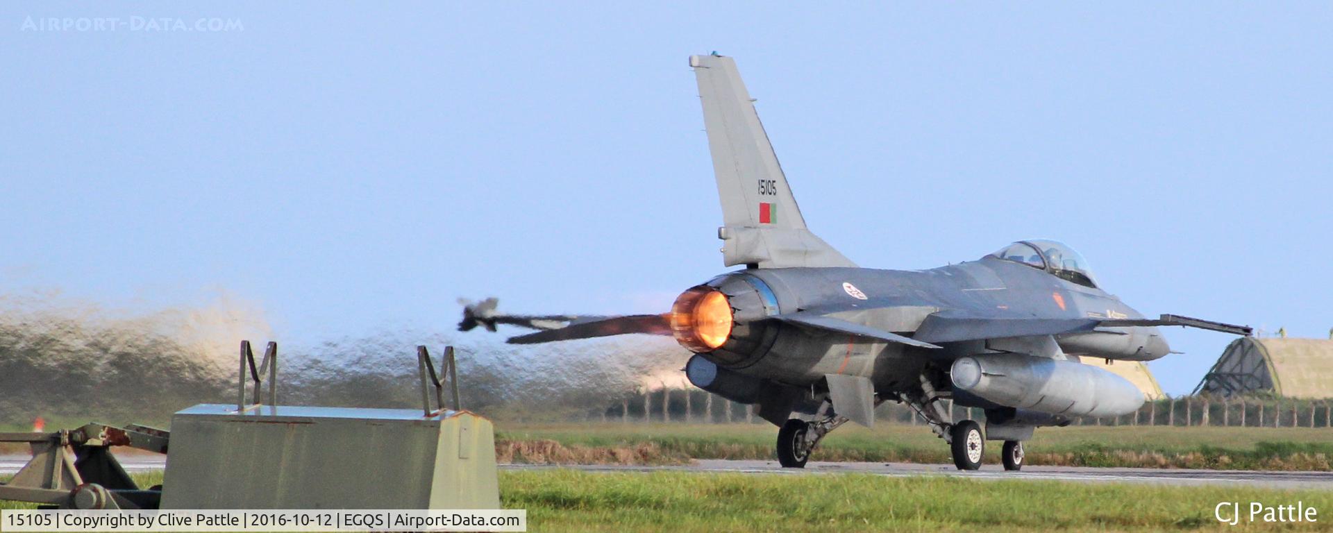 15105, Lockheed F-16AM Fighting Falcon C/N AA-5, In action at RAF Lossiemouth EGQS during Exercise Joint Warrior 16-2
