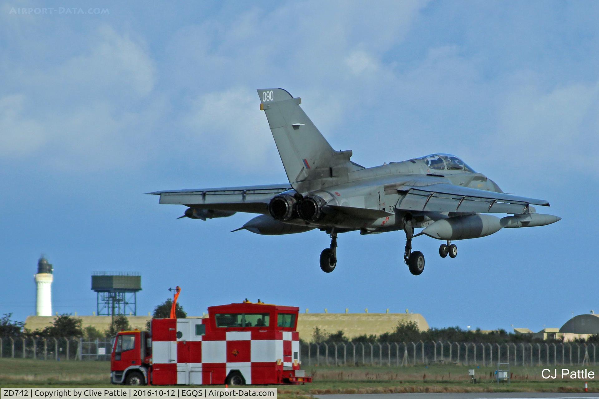 ZD742, 1984 Panavia Tornado GR.4 C/N 364/BT041/3168, In action during Exercise Joint Warrior 16-2 at RAF Lossiemouth EGQS