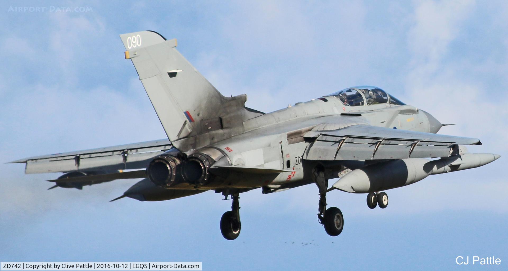 ZD742, 1984 Panavia Tornado GR.4 C/N 364/BT041/3168, In action during Exercise Joint Warrior 16-2 at RAF Lossiemouth EGQS