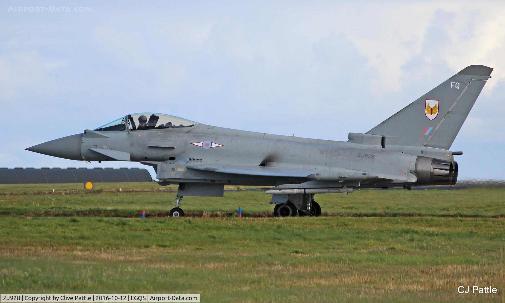 ZJ928, 2006 Eurofighter EF-2000 Typhoon FGR4 C/N 0094/BS019, Coded 'FQ' with No.1 Sqn RAF - In action during Exercise Joint Warrior 16-2 at RAF Lossiemouth EGQS