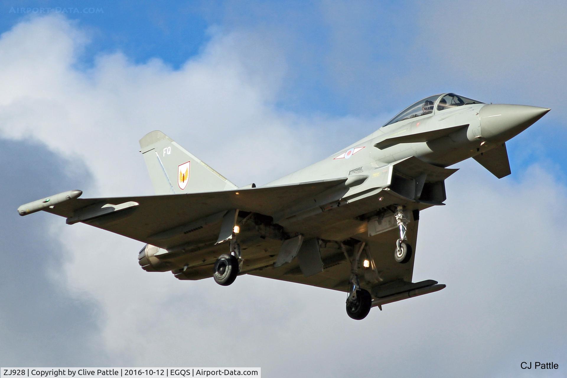 ZJ928, 2006 Eurofighter EF-2000 Typhoon FGR4 C/N 0094/BS019, Coded 'FQ' with No.1 Sqn RAF - In action during Exercise Joint Warrior 16-2 at RAF Lossiemouth EGQS