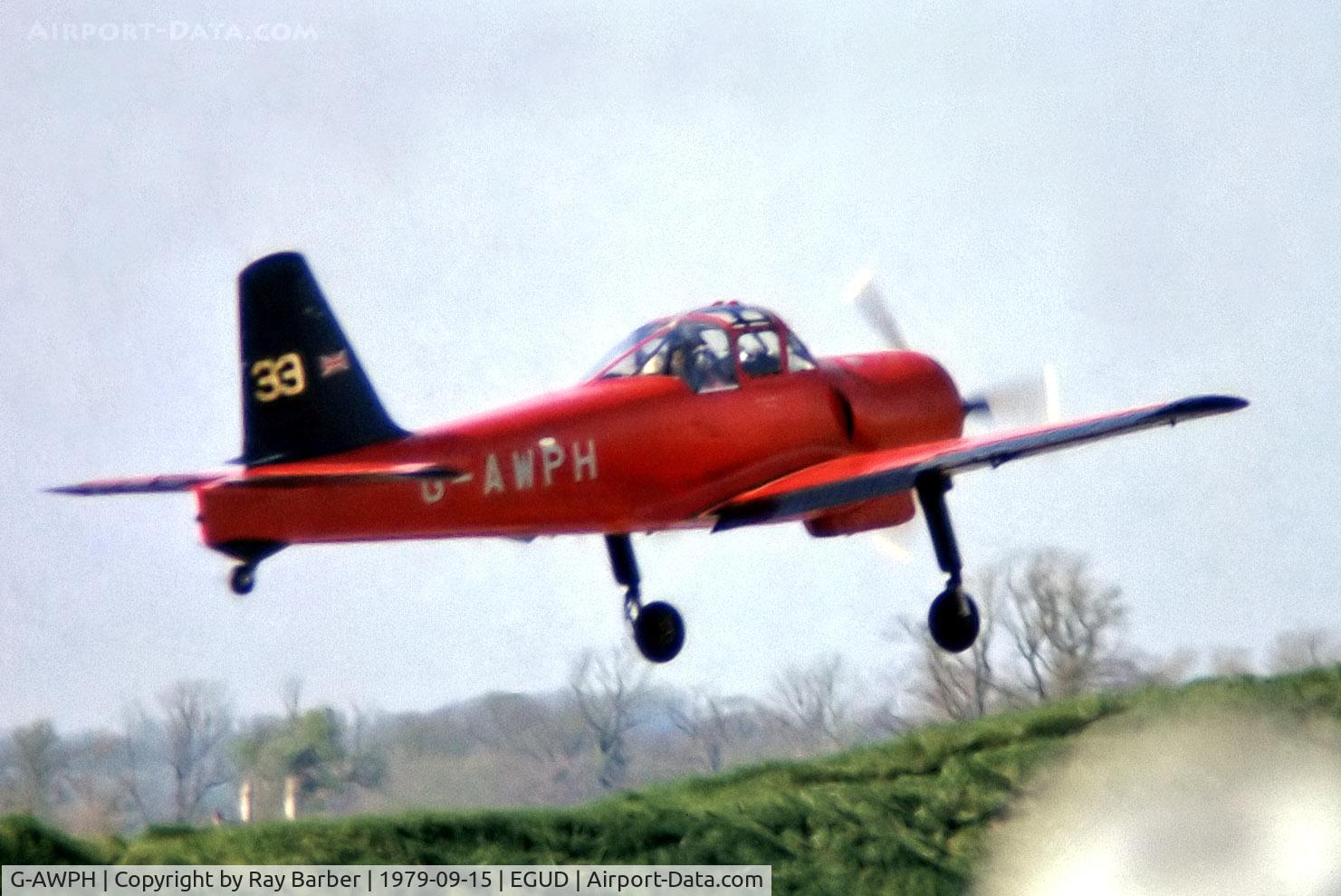 G-AWPH, 1953 Percival P-56 Provost T.1 C/N PAC/F/003, G-AWPH   Percival P.56 Provost T.1 [PAC/F/003] RAF Abingdon~G 15/09/1979. From a slide.