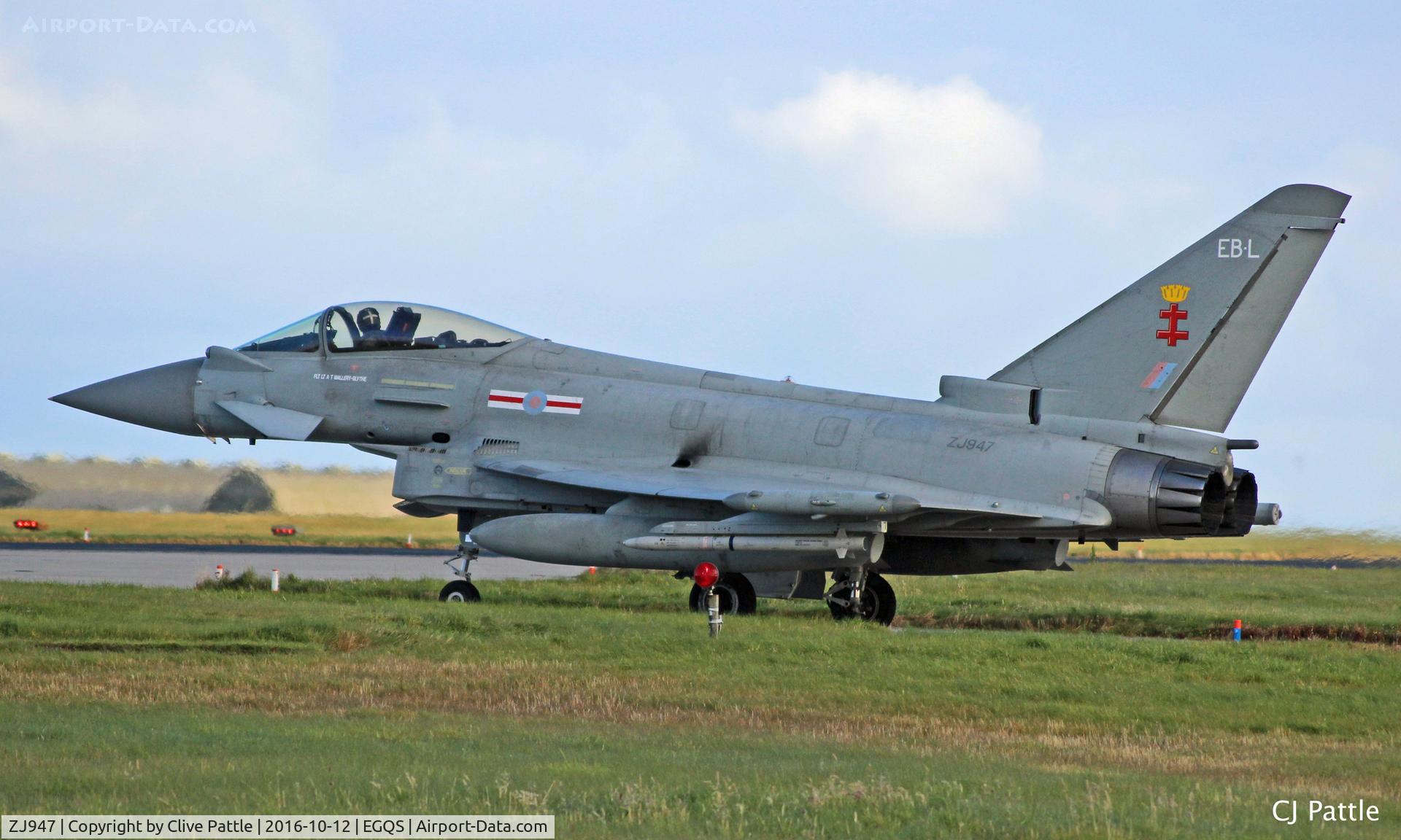 ZJ947, 2008 Eurofighter EF-2000 Typhoon FGR4 C/N 0159/BS040, Coded EB-L with No.41(R) TES from RAF Coningsby -  Seen in action at RAF Lossiemouth EGQS during Ex Joint Warrior 16-2