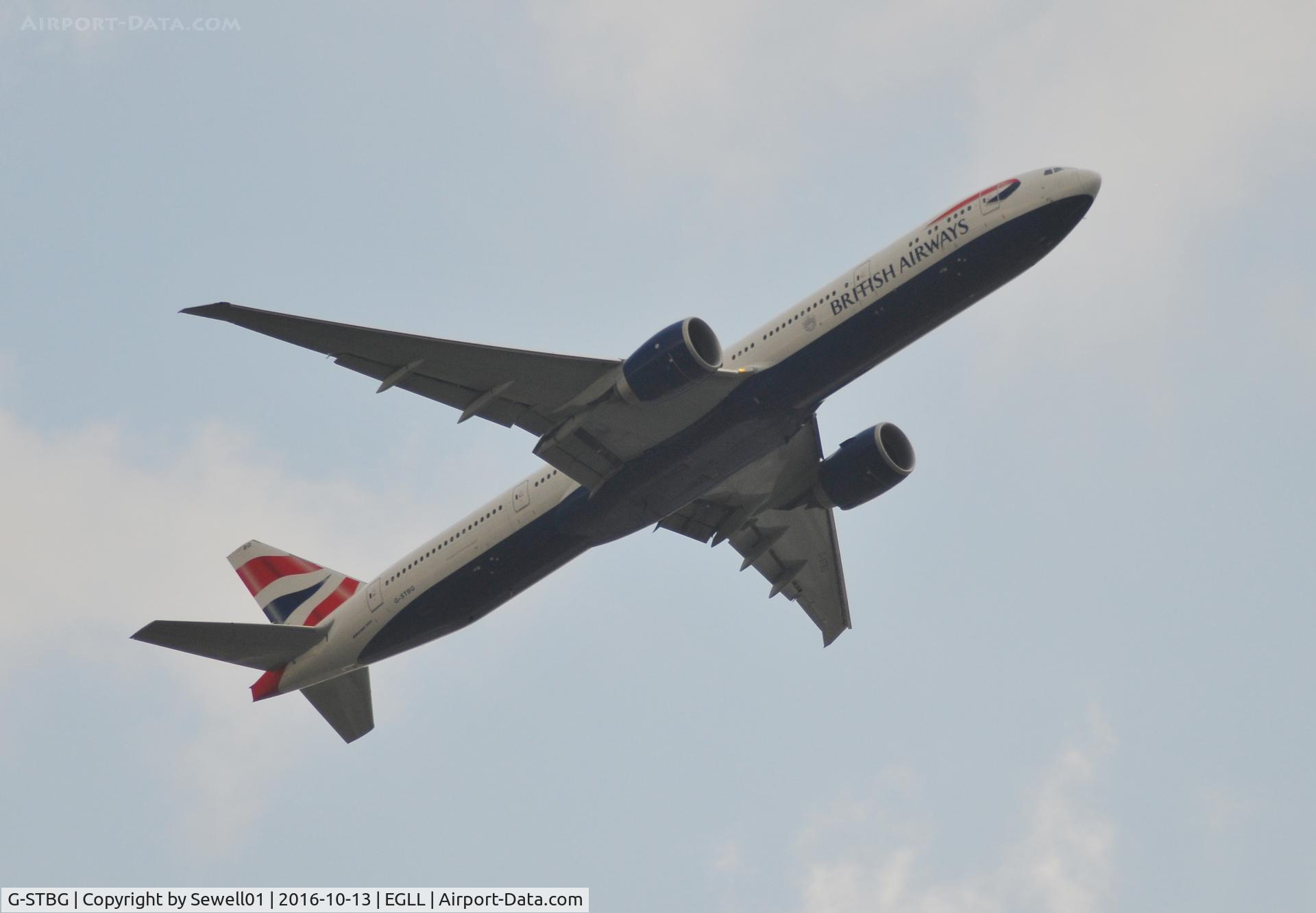 G-STBG, 2013 Boeing 777-336/ER C/N 38430, Departing LHR