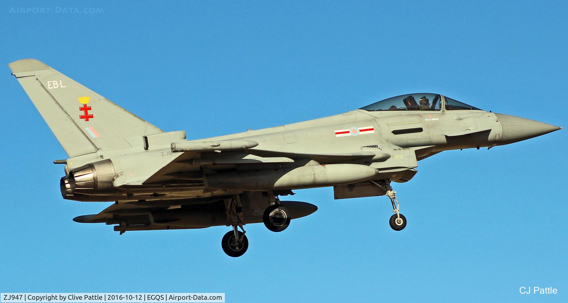 ZJ947, 2008 Eurofighter EF-2000 Typhoon FGR4 C/N 0159/BS040, Coded EB-L with No.41(R) TES from RAF Coningsby -  Seen in action at RAF Lossiemouth EGQS during Ex Joint Warrior 16-2