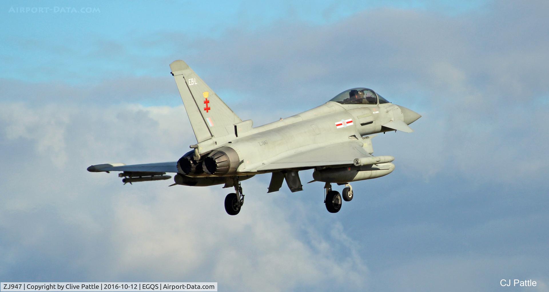ZJ947, 2008 Eurofighter EF-2000 Typhoon FGR4 C/N 0159/BS040, Coded EB-L with No.41(R) TES from RAF Coningsby -  Seen in action at RAF Lossiemouth EGQS during Ex Joint Warrior 16-2