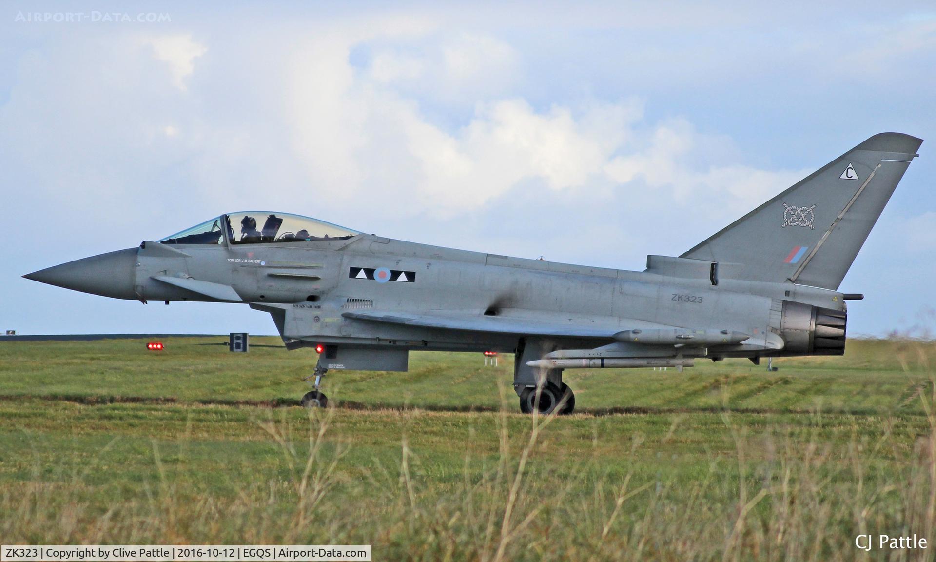 ZK323, 2011 Eurofighter EF-2000 Typhoon FGR4 C/N BS084/322, Coded 'C' with No.2 (AC) Sqn RAF -  Seen in action at RAF Lossiemouth EGQS during Ex Joint Warrior 16-2