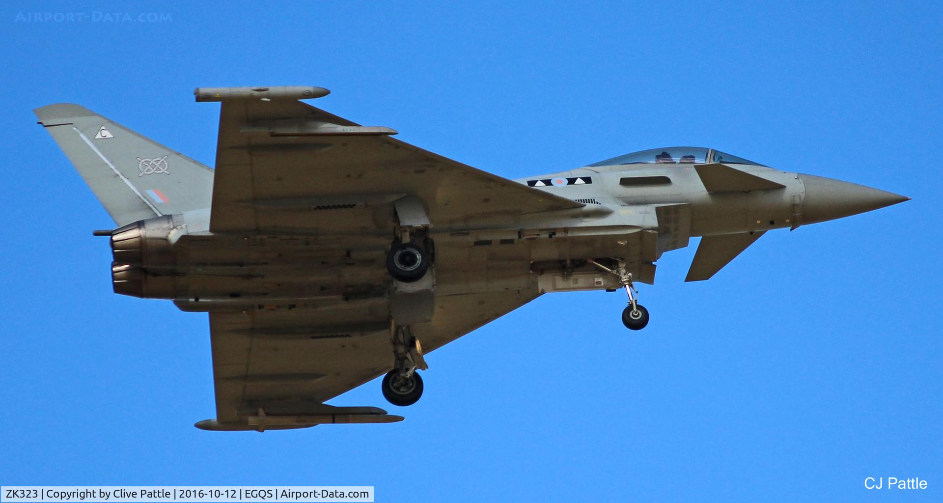 ZK323, 2011 Eurofighter EF-2000 Typhoon FGR4 C/N BS084/322, Coded 'C' with No.2 (AC) Sqn RAF -  Seen in action at RAF Lossiemouth EGQS during Ex Joint Warrior 16-2