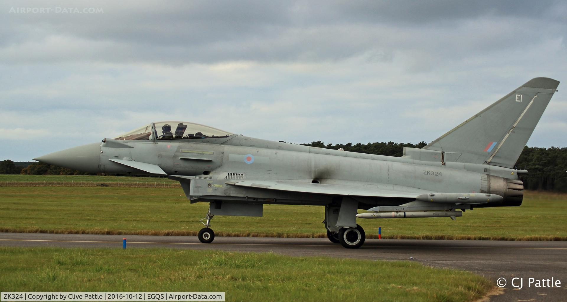 ZK324, 2011 Eurofighter EF-2000 Typhoon FGR4 C/N BS085/324, Coded 'EI' with the resident 6 Sqn RAF -  Seen in action at RAF Lossiemouth EGQS during Ex Joint Warrior 16-2