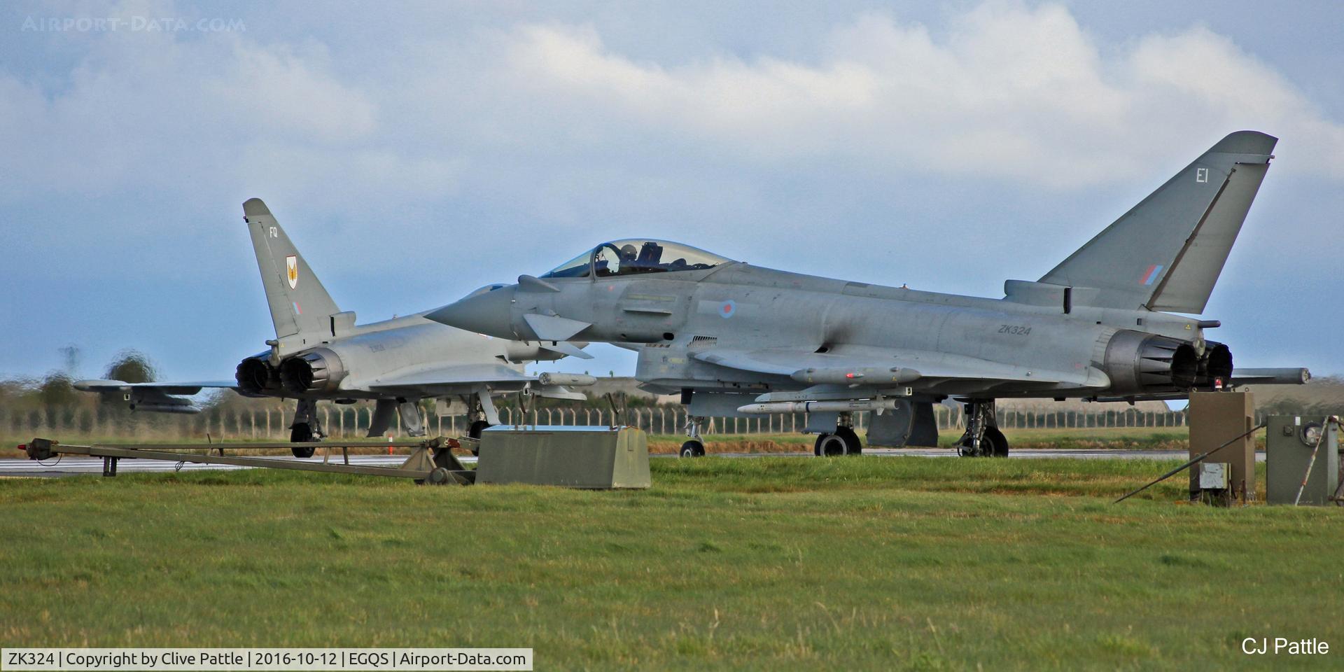 ZK324, 2011 Eurofighter EF-2000 Typhoon FGR4 C/N BS085/324, Coded 'EI' with the resident 6 Sqn RAF -  Seen in action at RAF Lossiemouth EGQS during Ex Joint Warrior 16-2