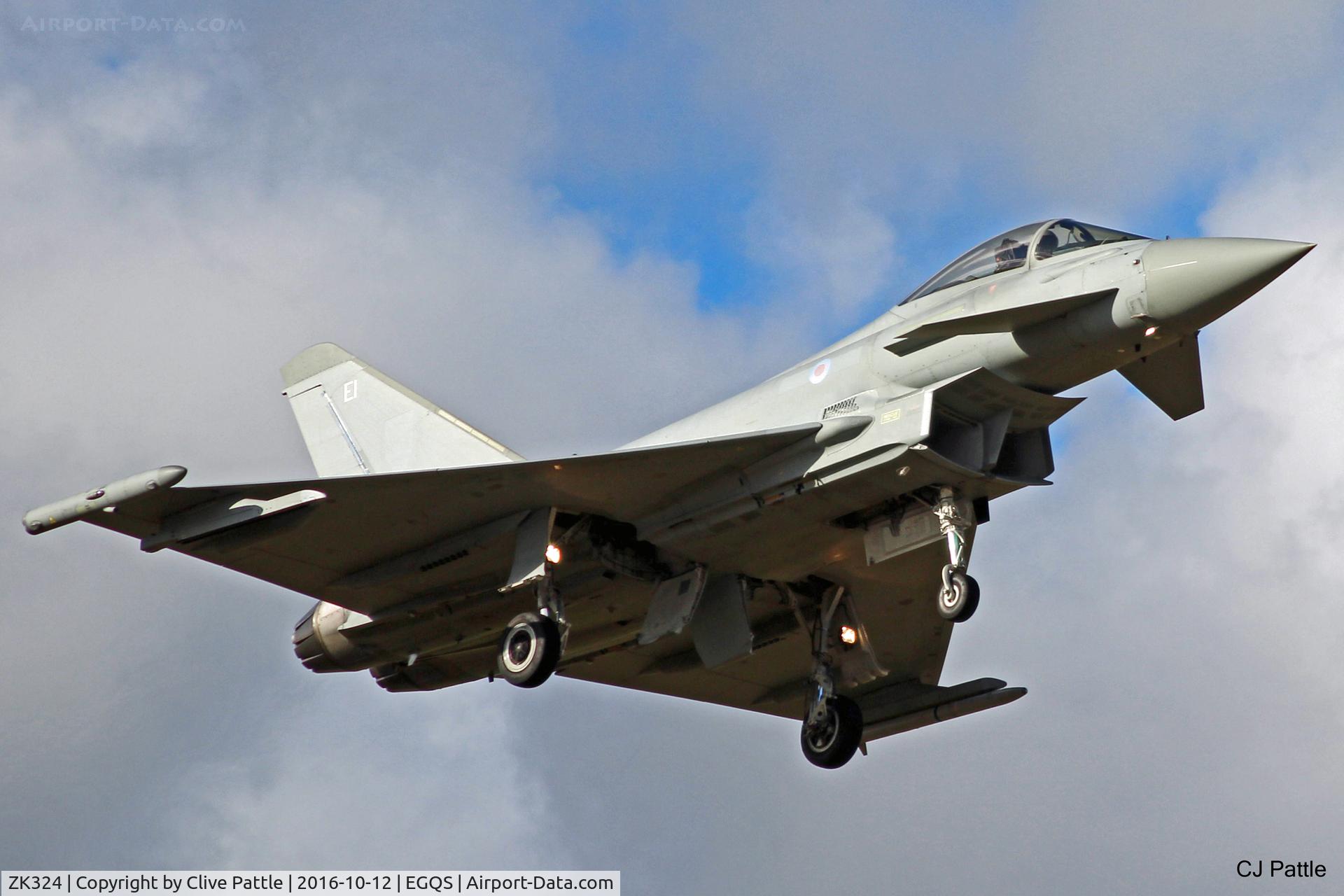 ZK324, 2011 Eurofighter EF-2000 Typhoon FGR4 C/N BS085/324, Coded 'EI' with the resident 6 Sqn RAF -  Seen in action at RAF Lossiemouth EGQS during Ex Joint Warrior 16-2