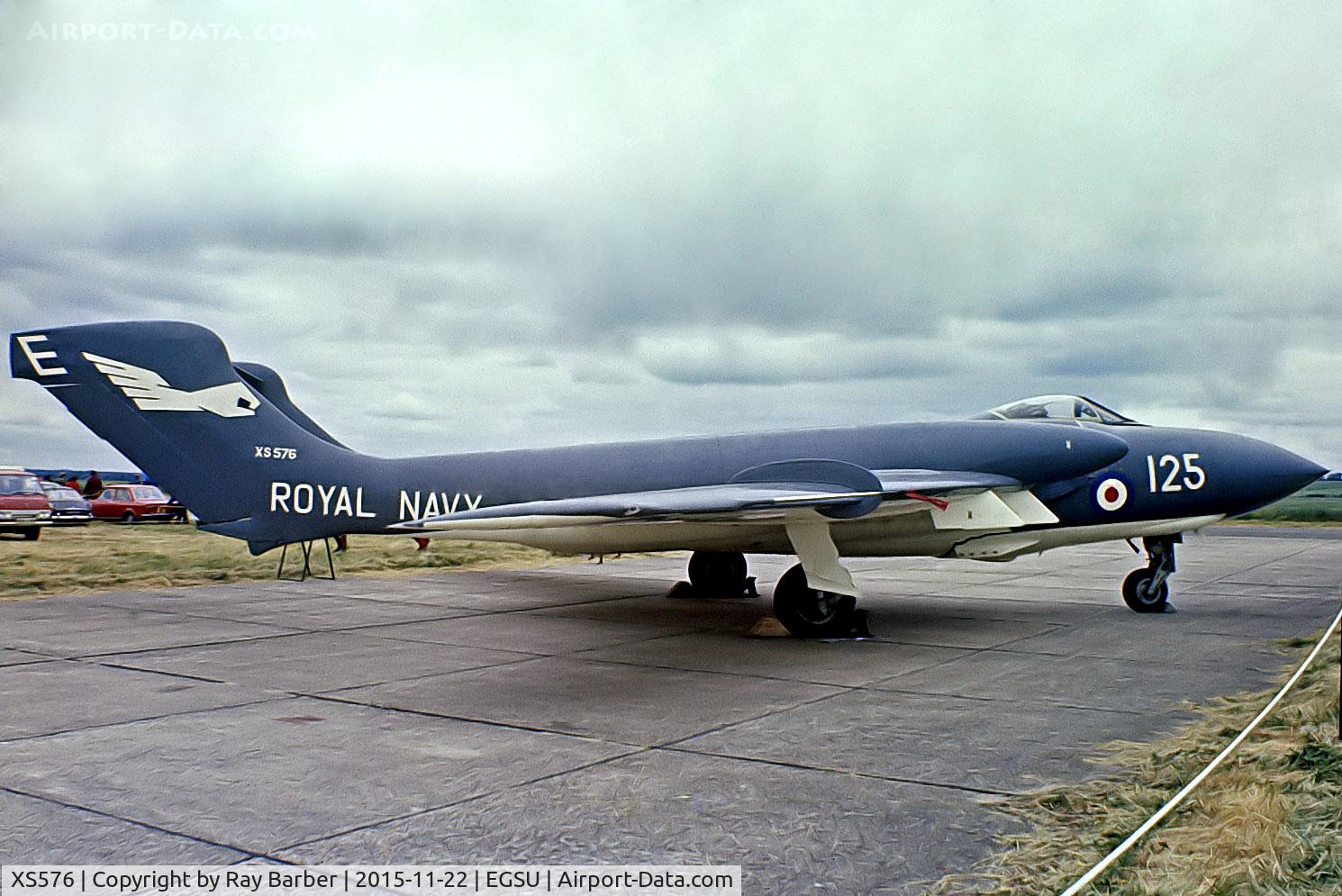 XS576, 1964 De Havilland DH-110 Sea Vixen FAW.2 C/N 10134, De Havilland DH.110 Sea Vixen FAW.2 [10134] (Ex Royal Navy) Duxford~G 28/06/1975. From a slide.