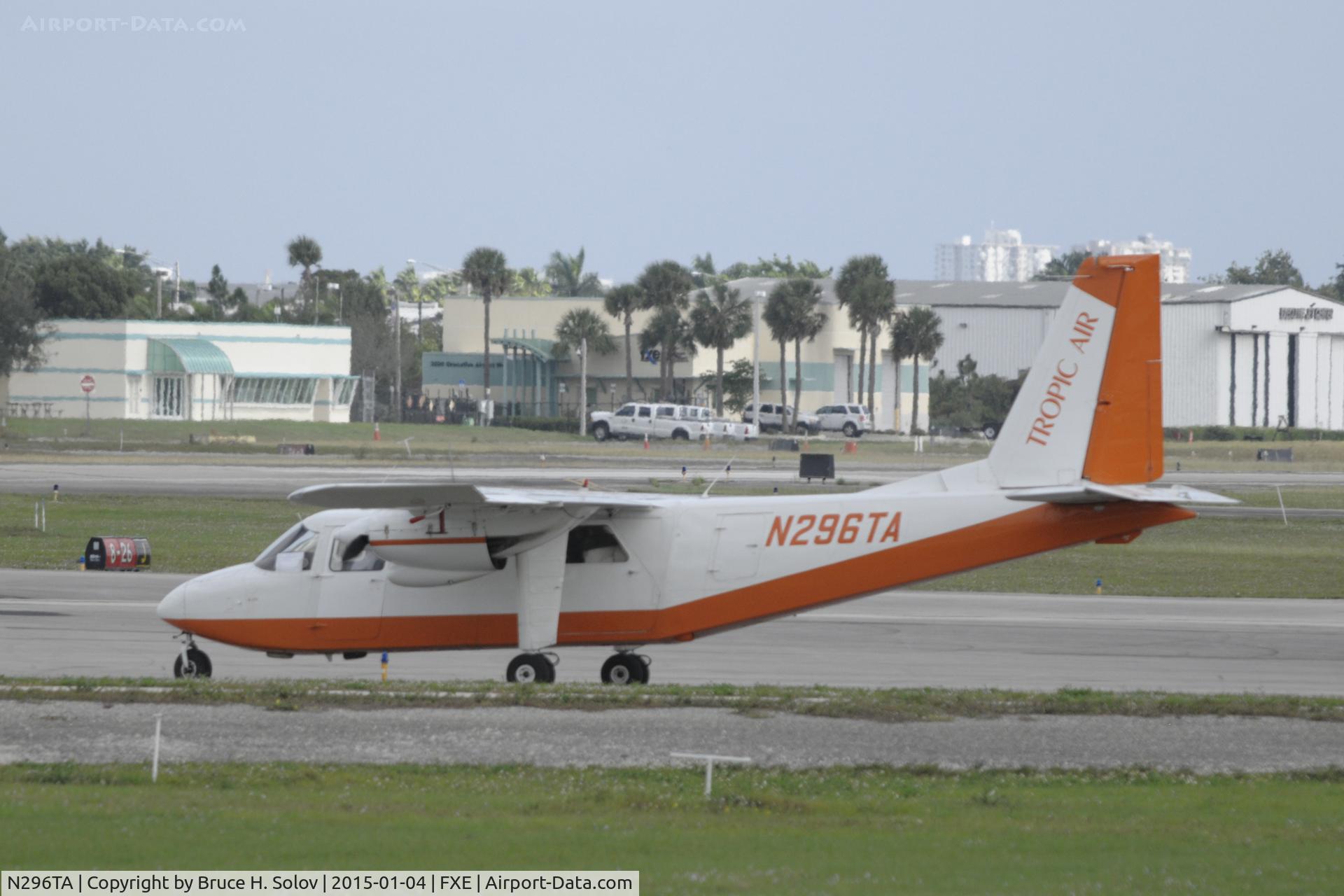 N296TA, 1973 Britten-Norman BN-2A-8 Islander C/N 384, Ready for departure