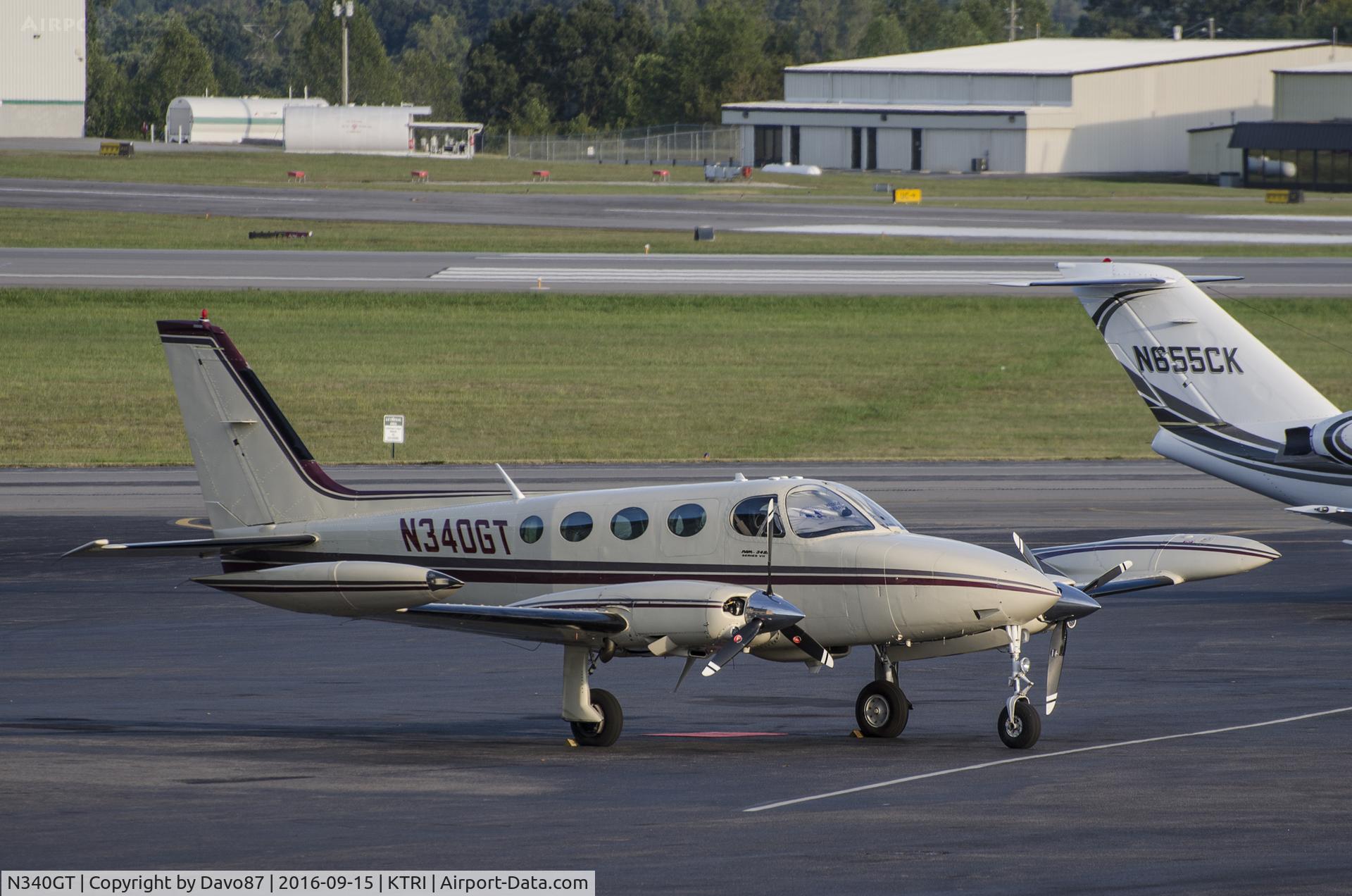 N340GT, Cessna 340A C/N 340A0555, Parked on the ramp at Tri-Cities Airport (KTRI).