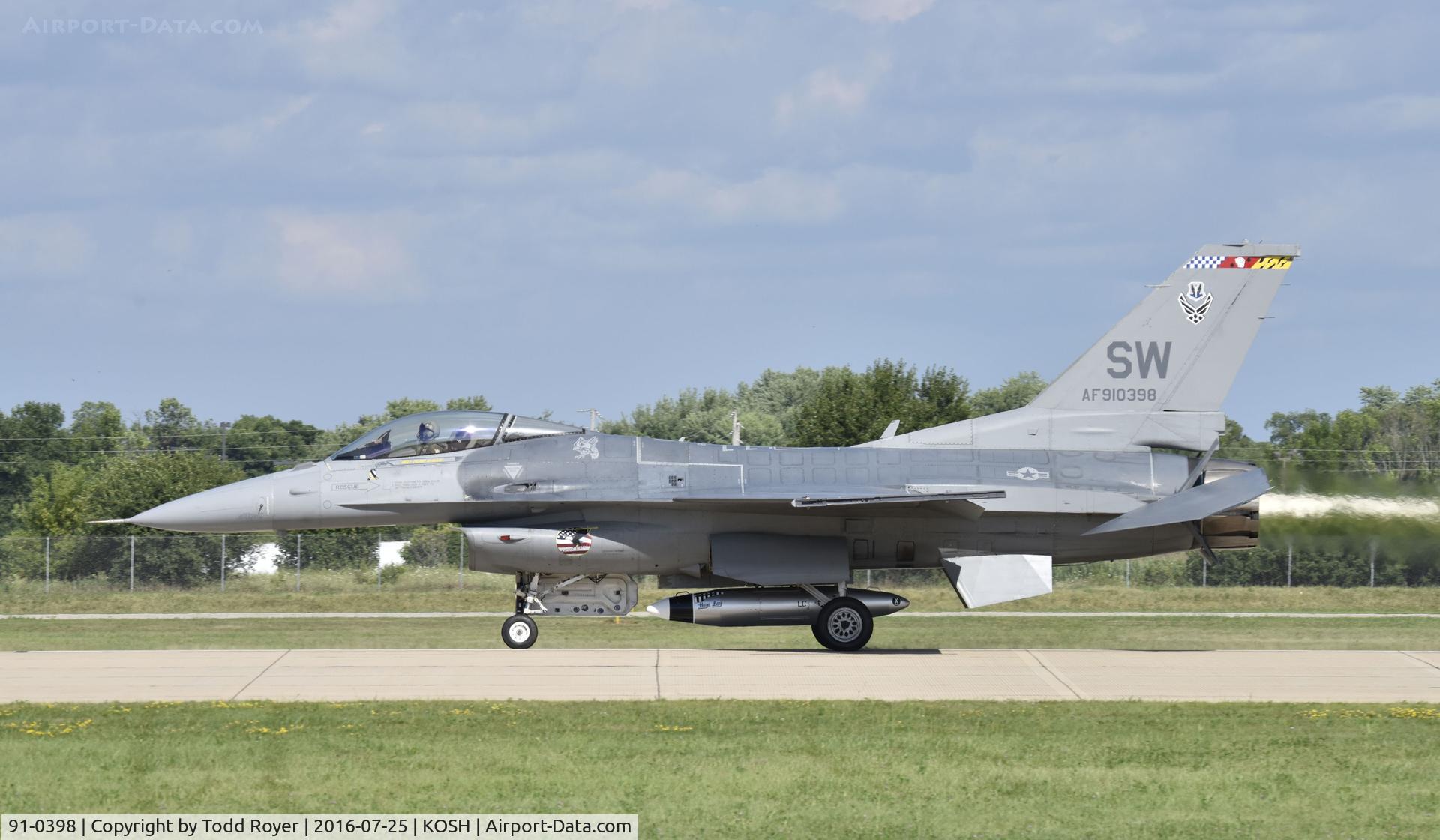 91-0398, 1993 General Dynamics F-16C Fighting Falcon C/N CC-86, Airventure 2016