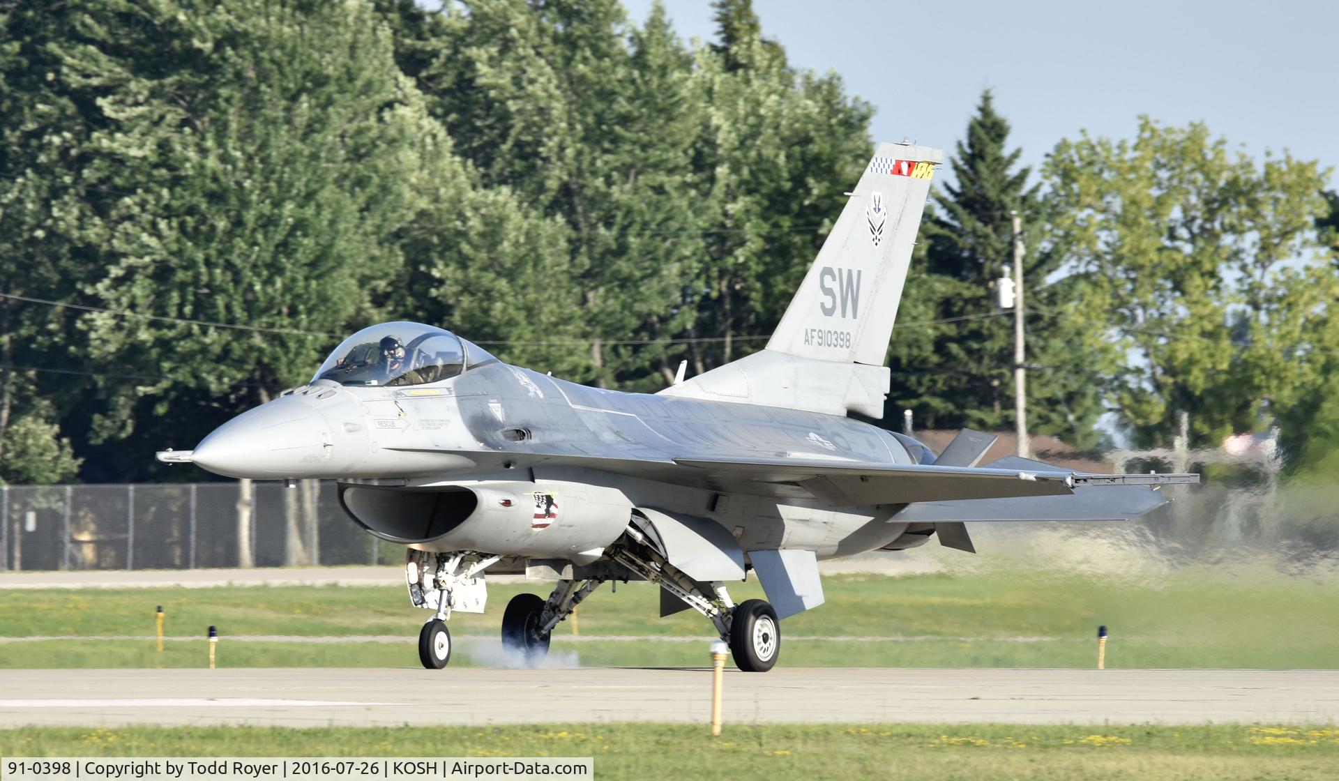 91-0398, 1993 General Dynamics F-16C Fighting Falcon C/N CC-86, Airventure 2016