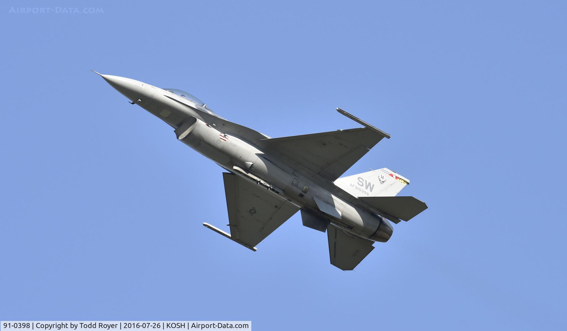 91-0398, 1993 General Dynamics F-16C Fighting Falcon C/N CC-86, Airventure 2016