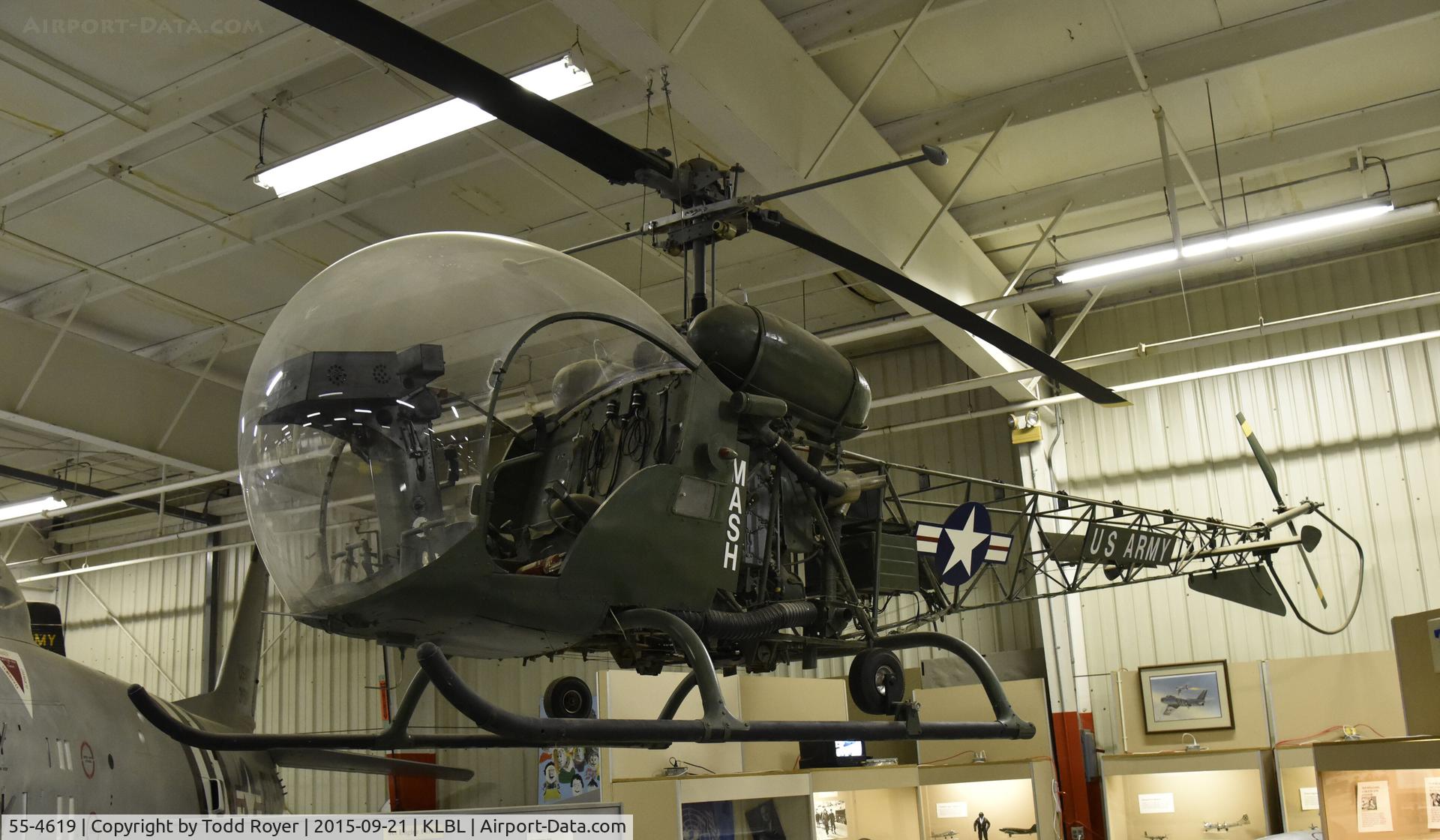 55-4619, Bell OH-13H Sioux C/N 1648, On display at the Mid America Air Museum