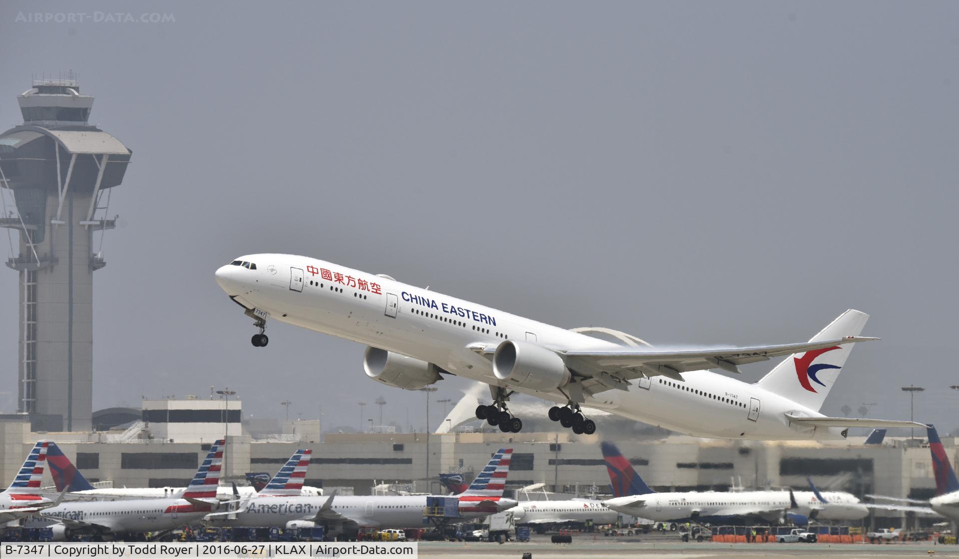 B-7347, 2016 Boeing 777-39P/ER C/N 43278, Departing LAX