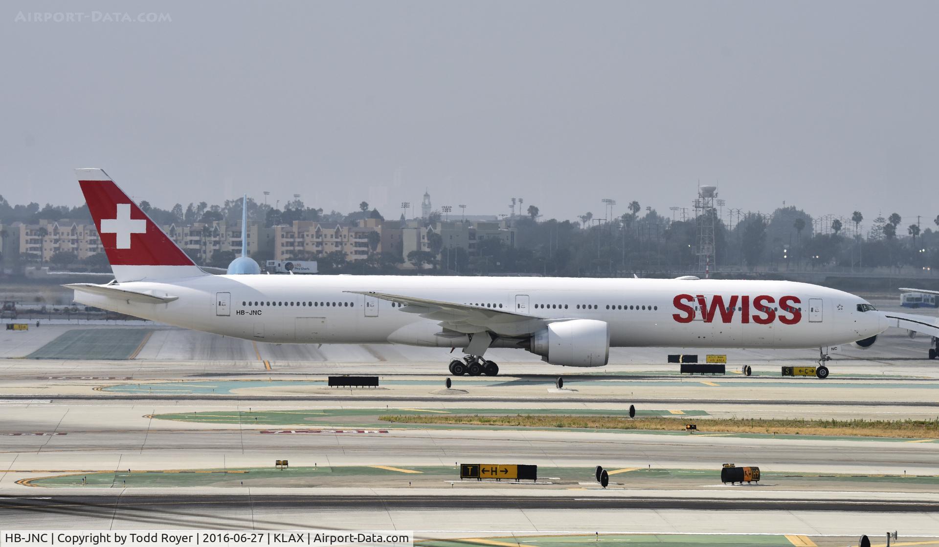 HB-JNC, 2016 Boeing 777-3DE/ER C/N 44584, Taxiing at LAX