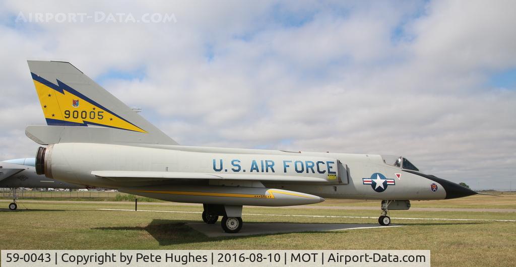 59-0043, 1959 Convair QF-106A Delta Dart C/N 8-24-172, Although marked as 59-0005, thanks to the museum curator I can confirm it is really 59-0043, no longer at Davis Monthan but on display at the superb Dakota Territory Air Museum at Minot, North Dakota